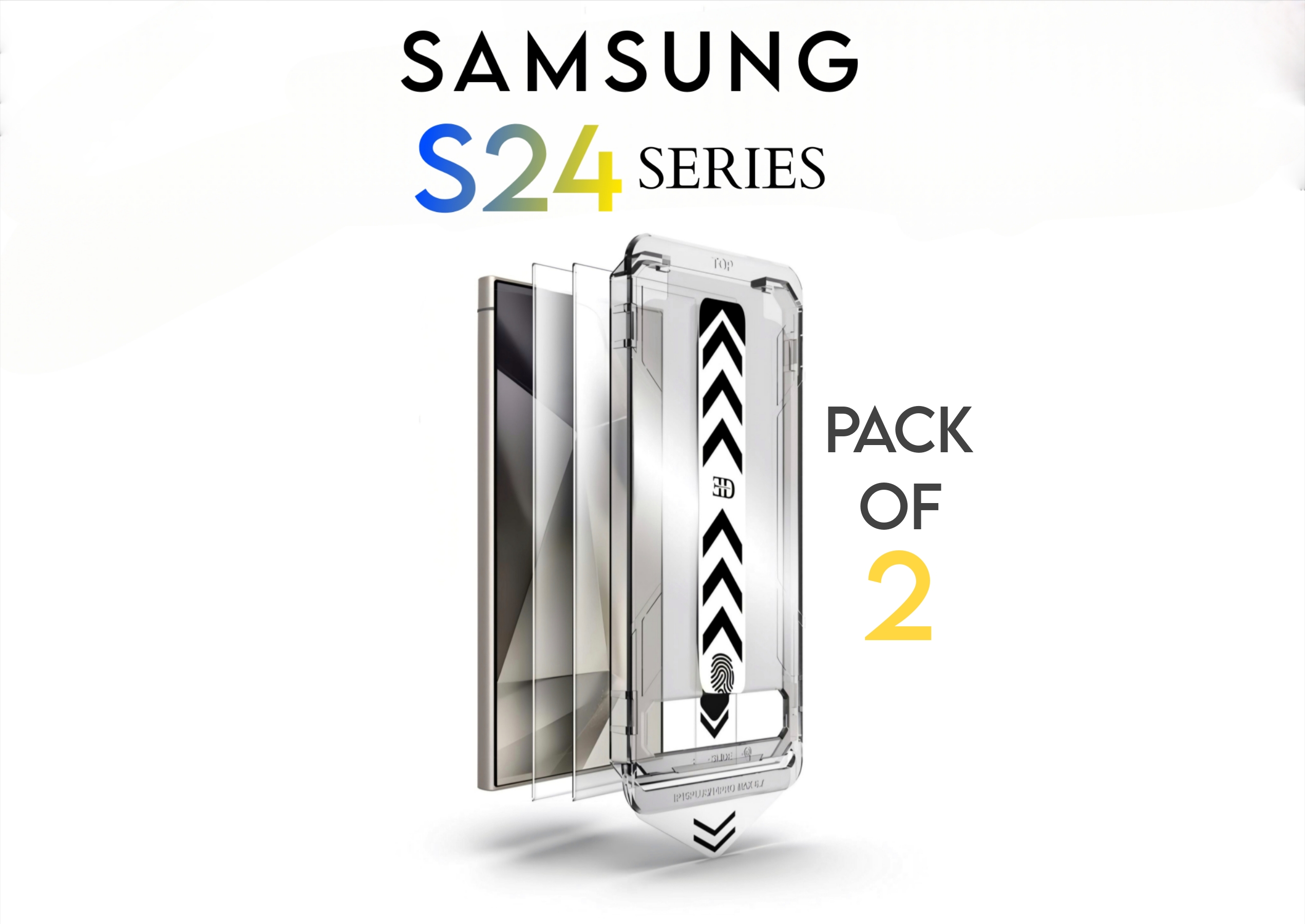 Samsung Galaxy S24 Series Tempered Glass with Installation Kit – Pack of 2, Easy Applicator, Full Coverage Protection