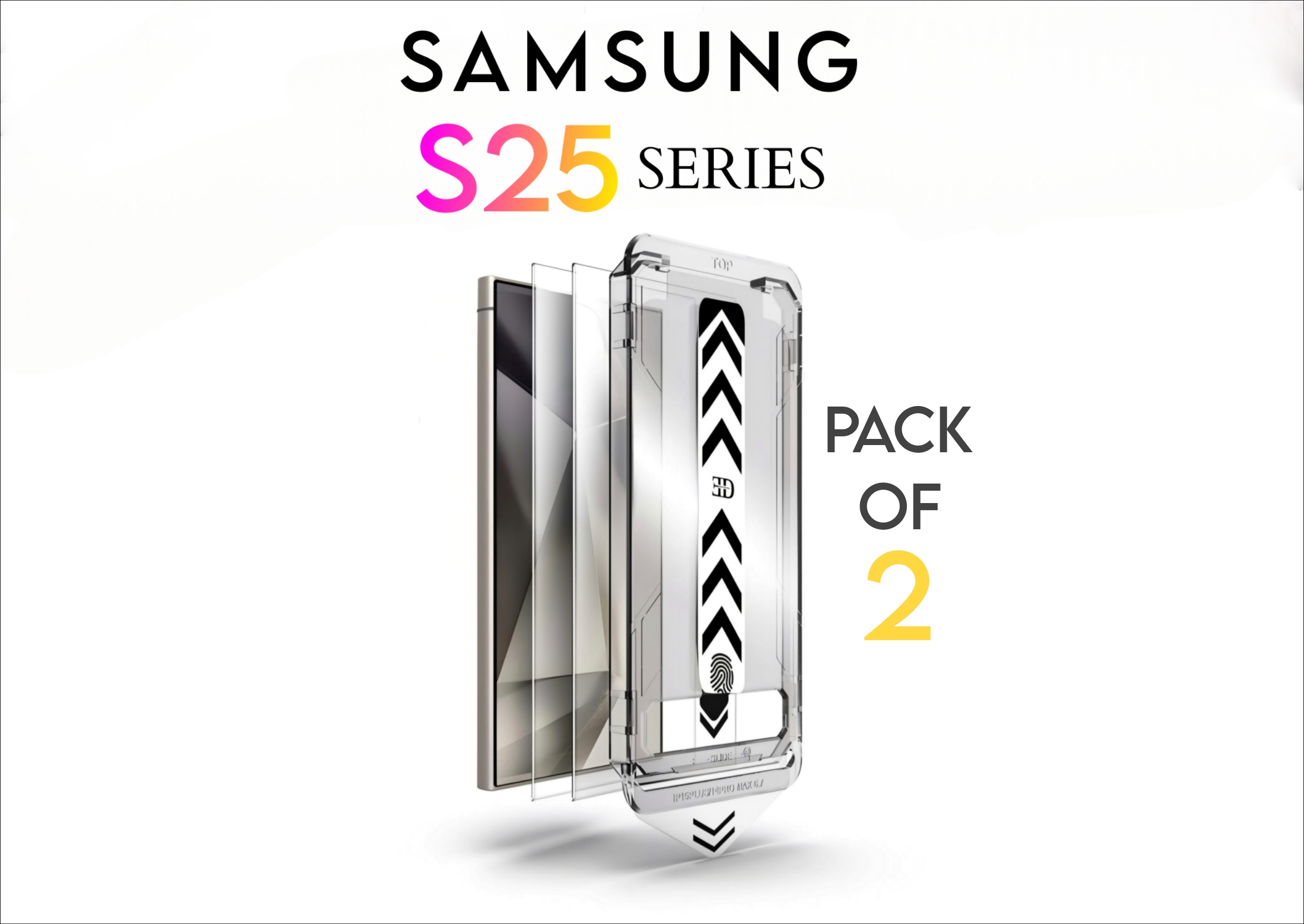 Samsung Galaxy S25 Series Tempered Glass with Installation Kit – Pack of 2, Easy Applicator, Full Coverage Protection