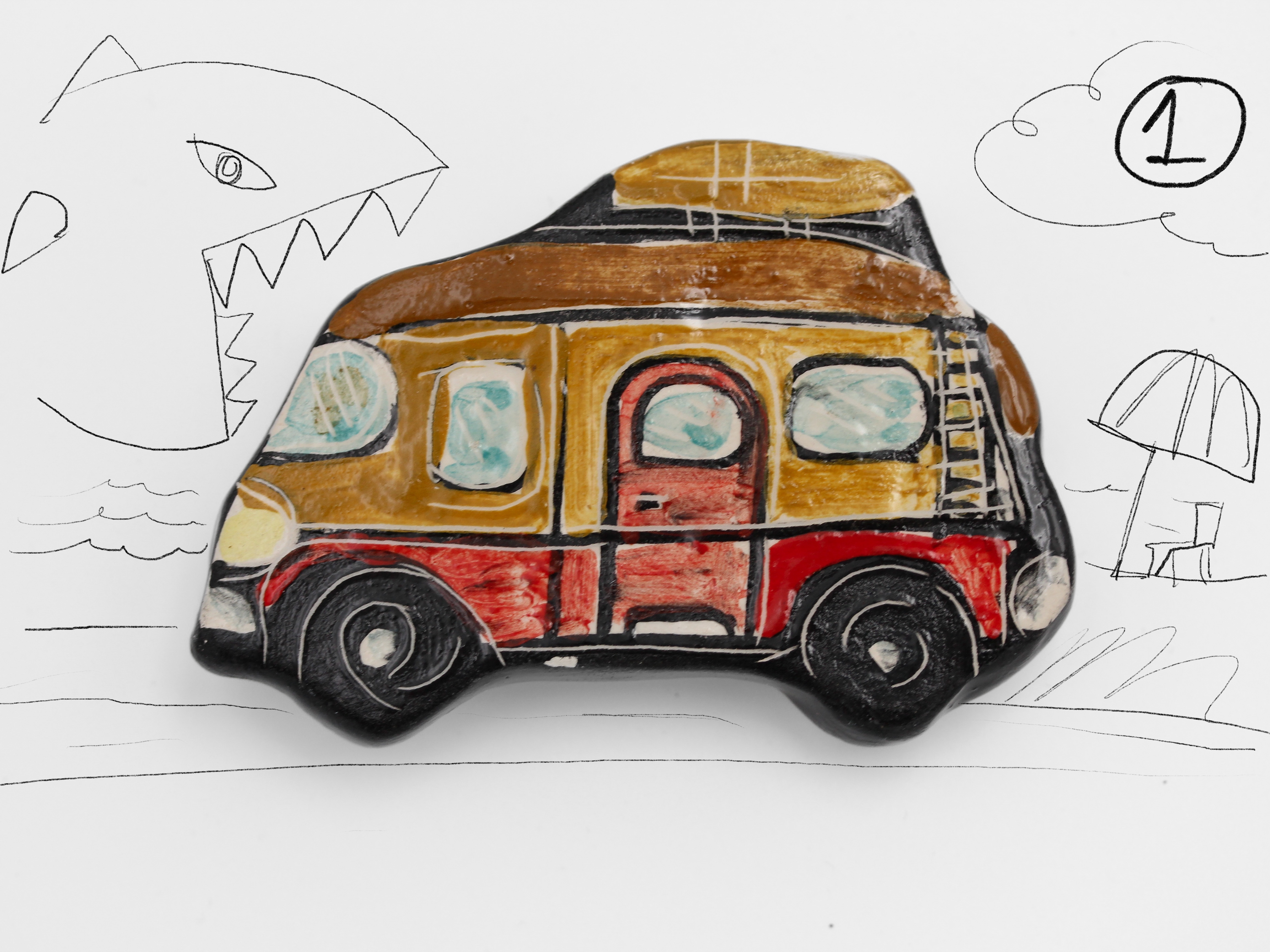 Hand-Made Ceramic Miniature Campers
