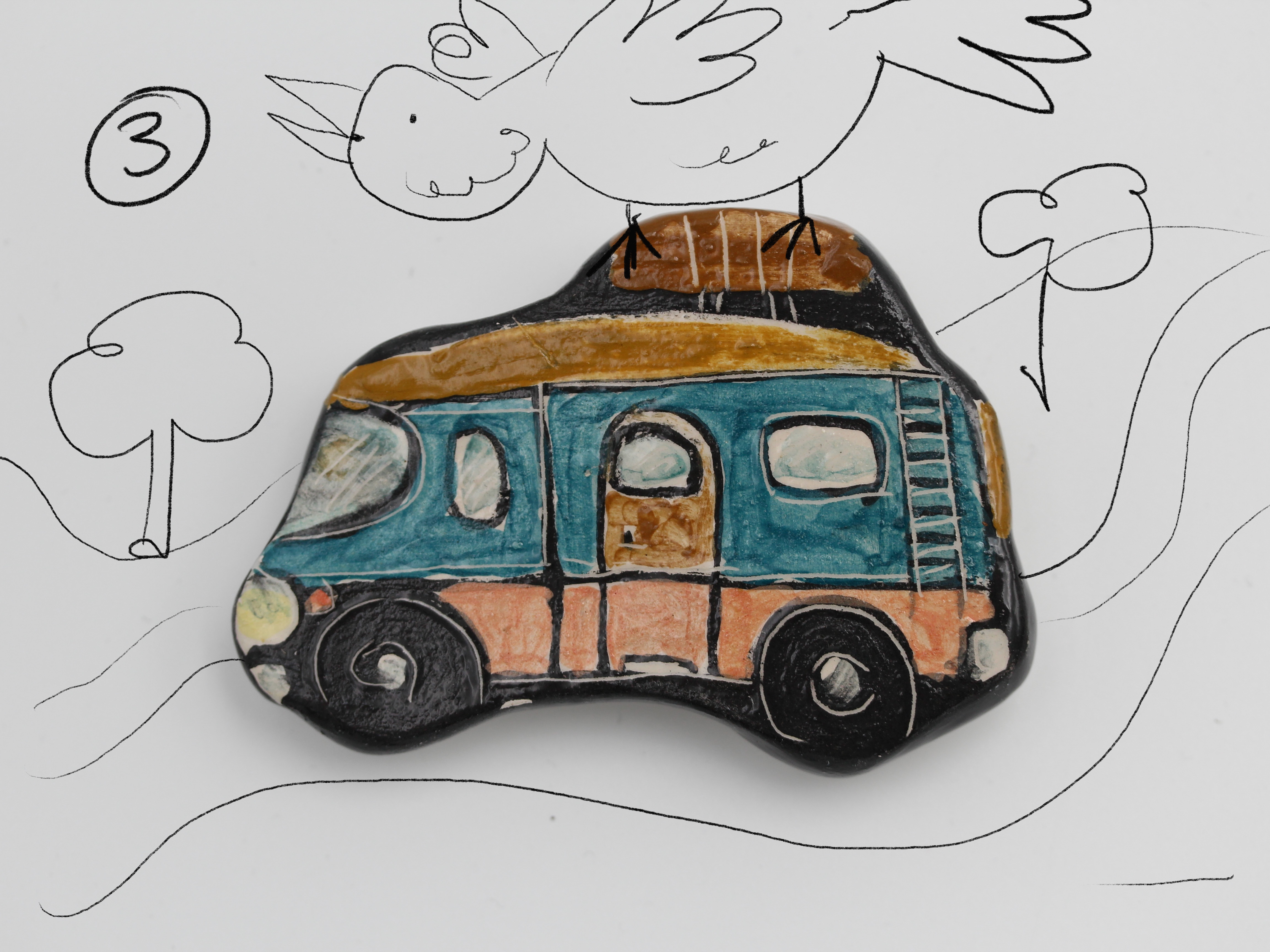 Hand-Made Ceramic Miniature Campers