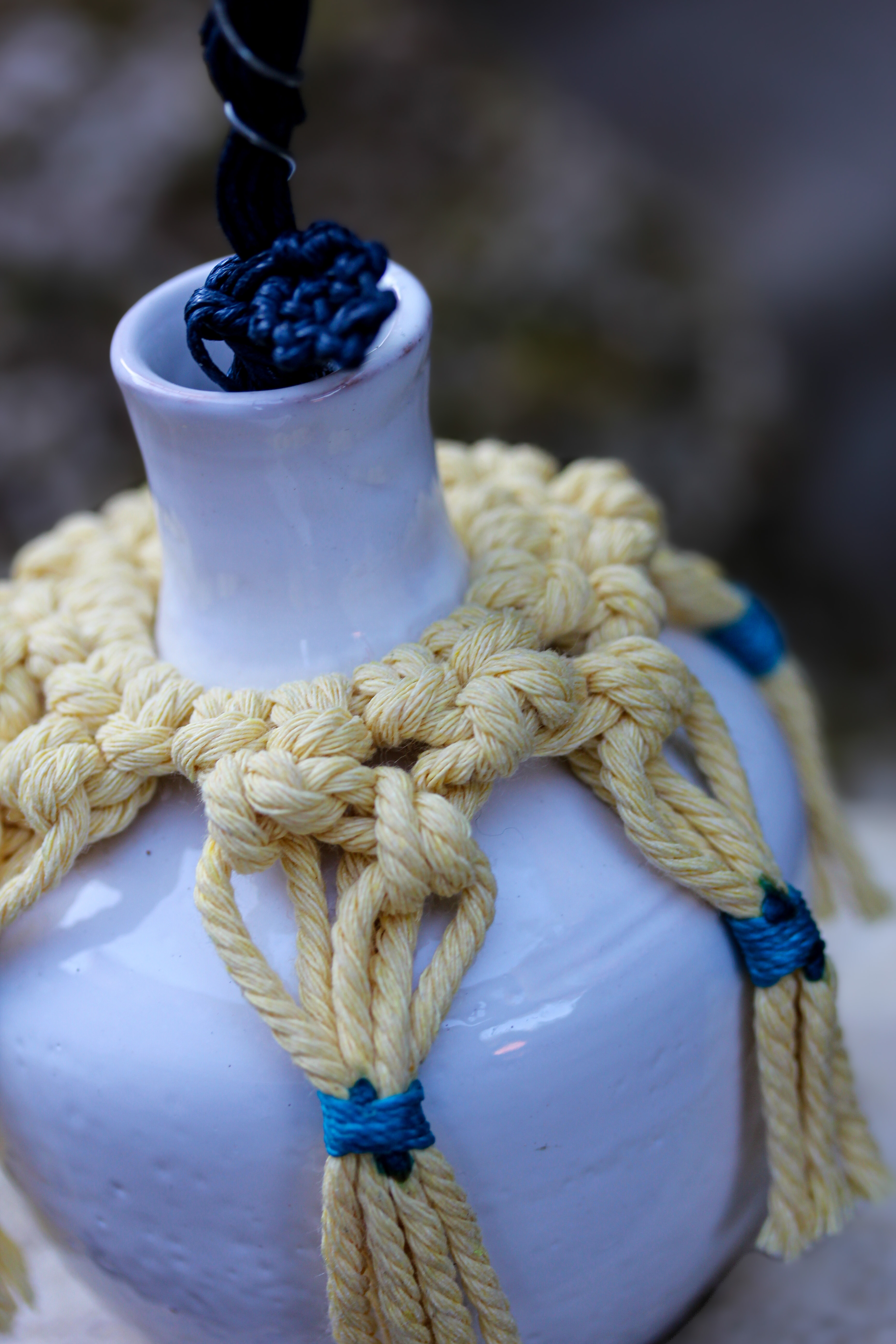 Ceramic Vase with Knit Decoration