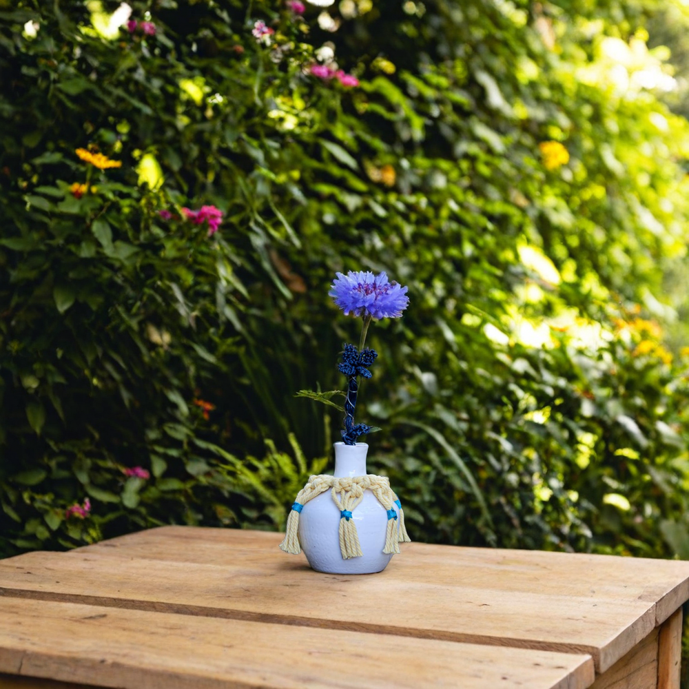 Ceramic Vase with Knit Decoration