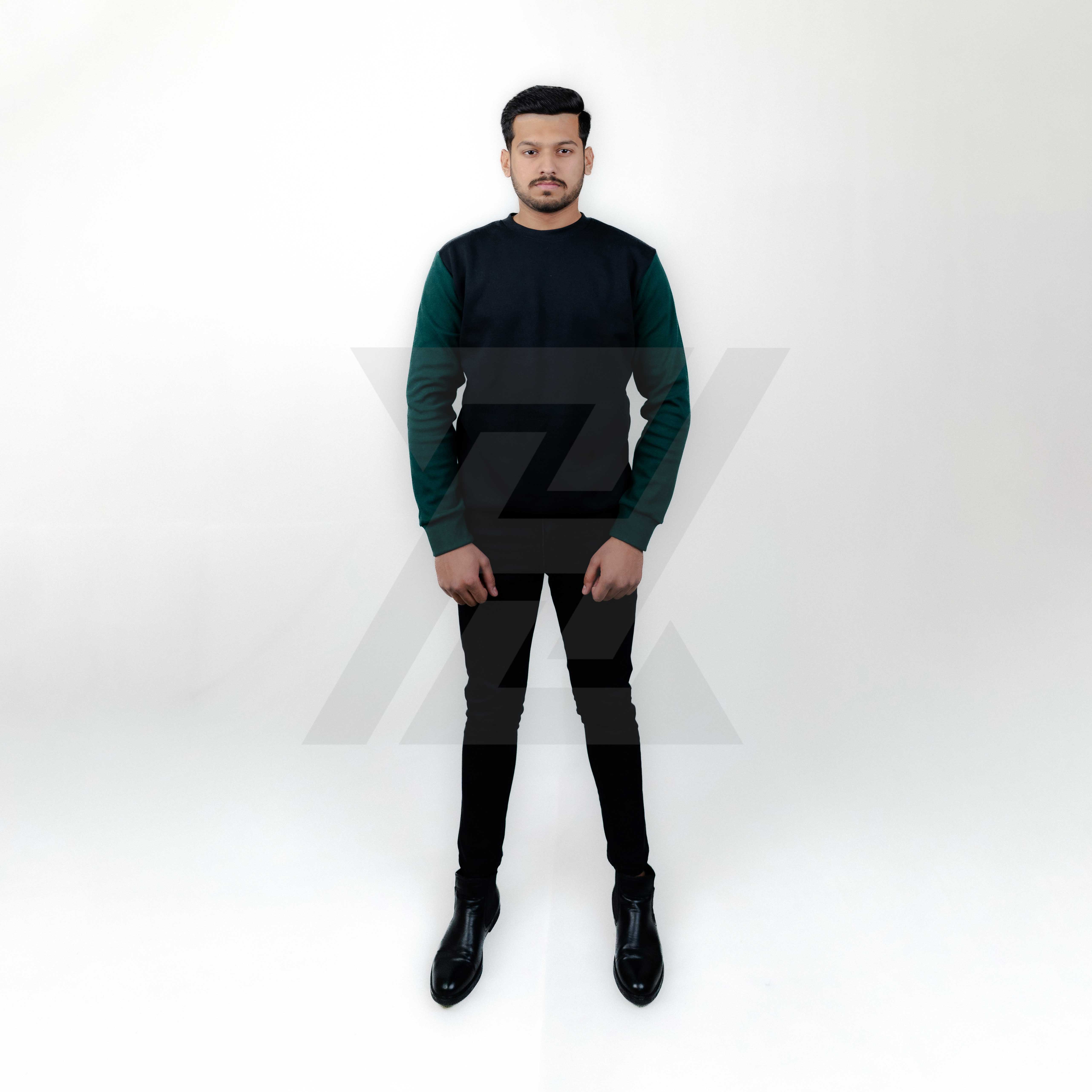 Black/Green Contrast Sweatshirt