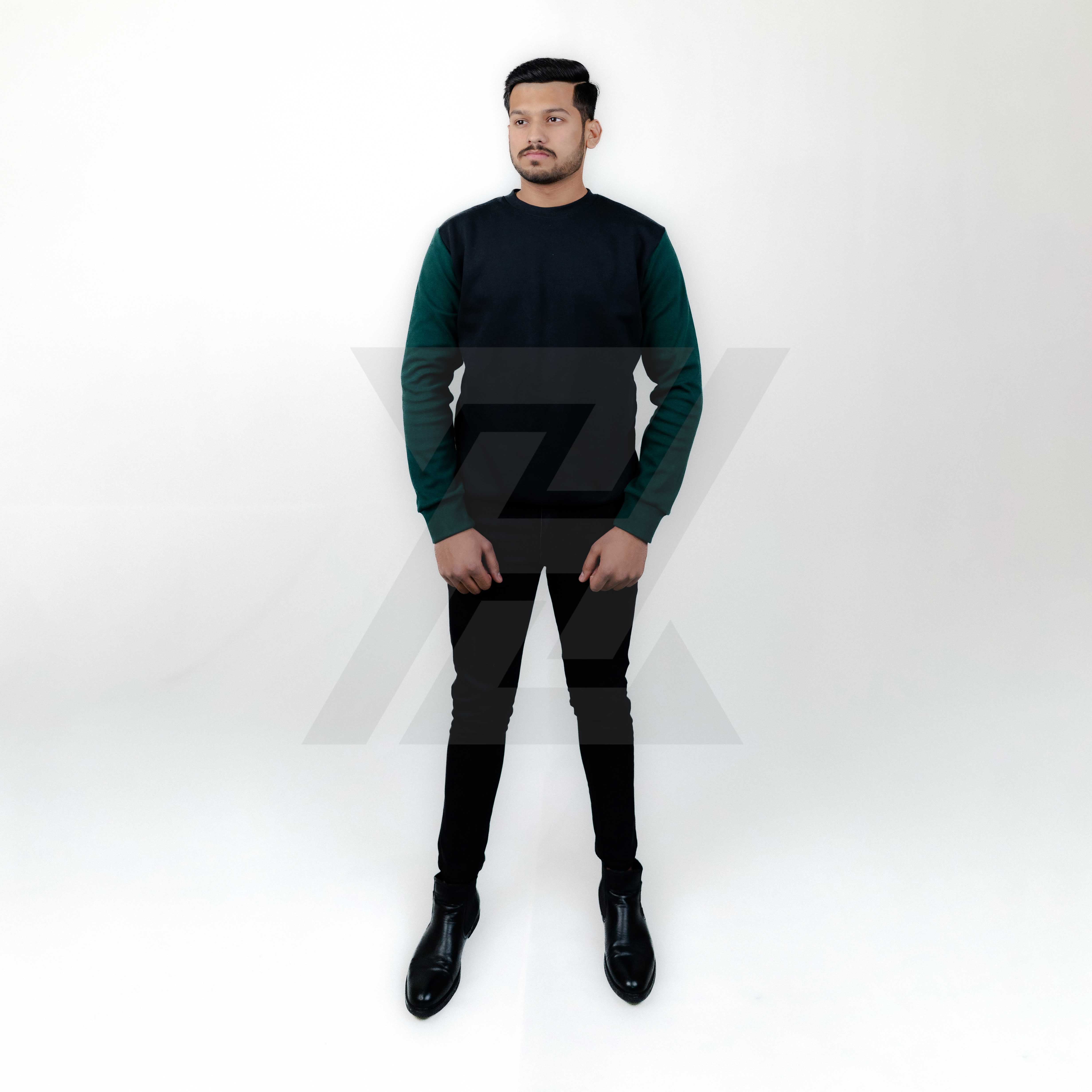 Black/Green Contrast Sweatshirt