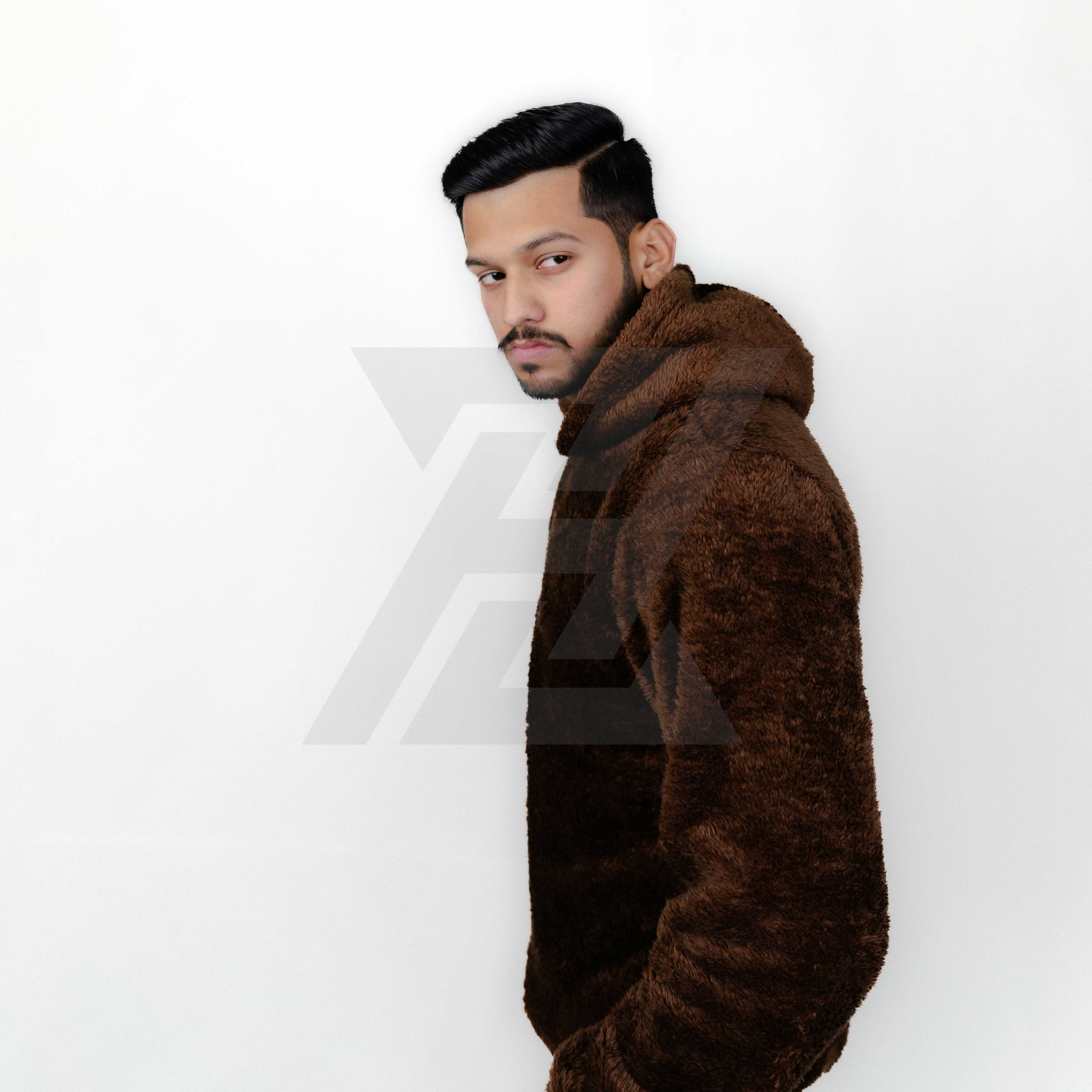 Brown Double Sherpa Hoodie