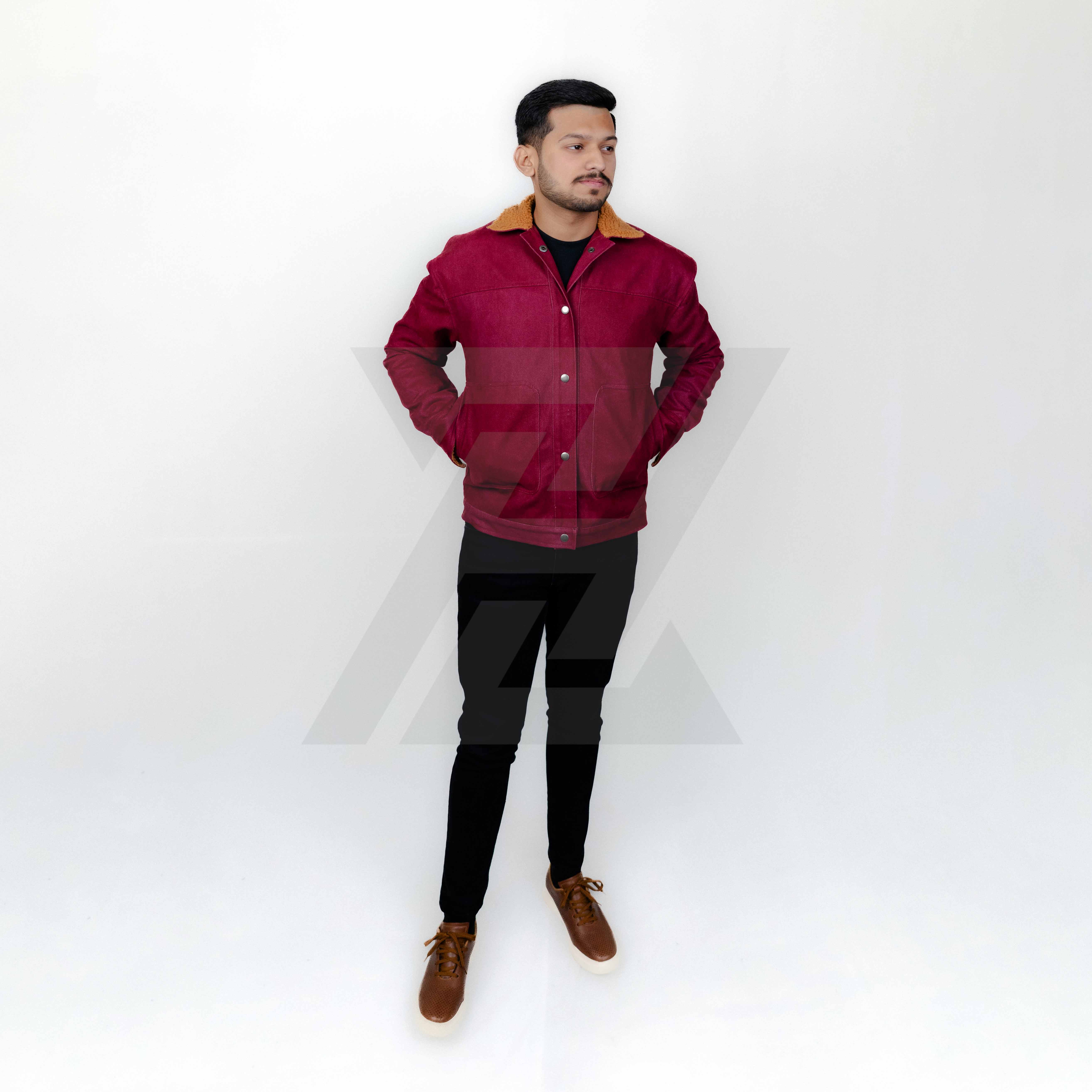 Maroon Jean Jacket