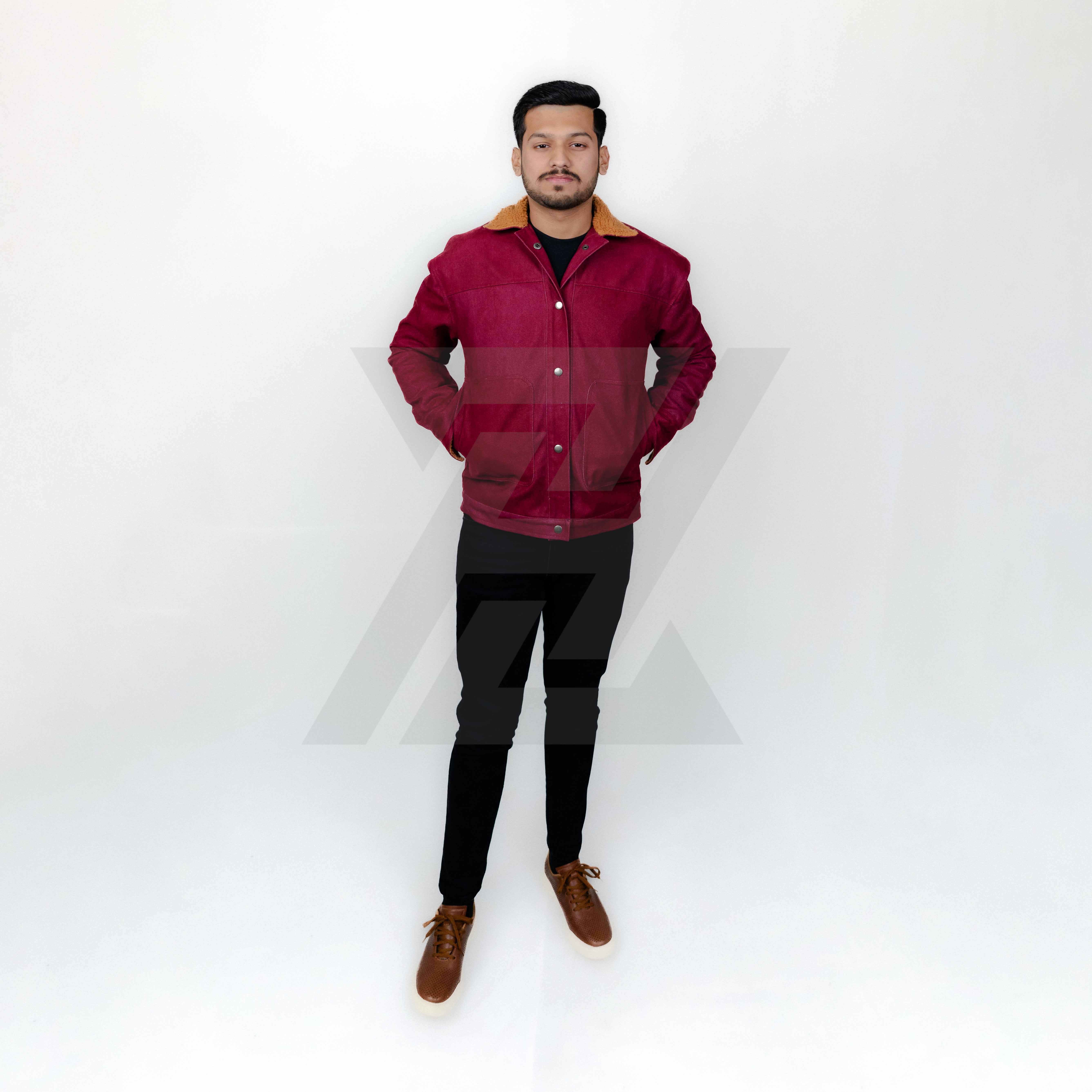 Maroon Jean Jacket