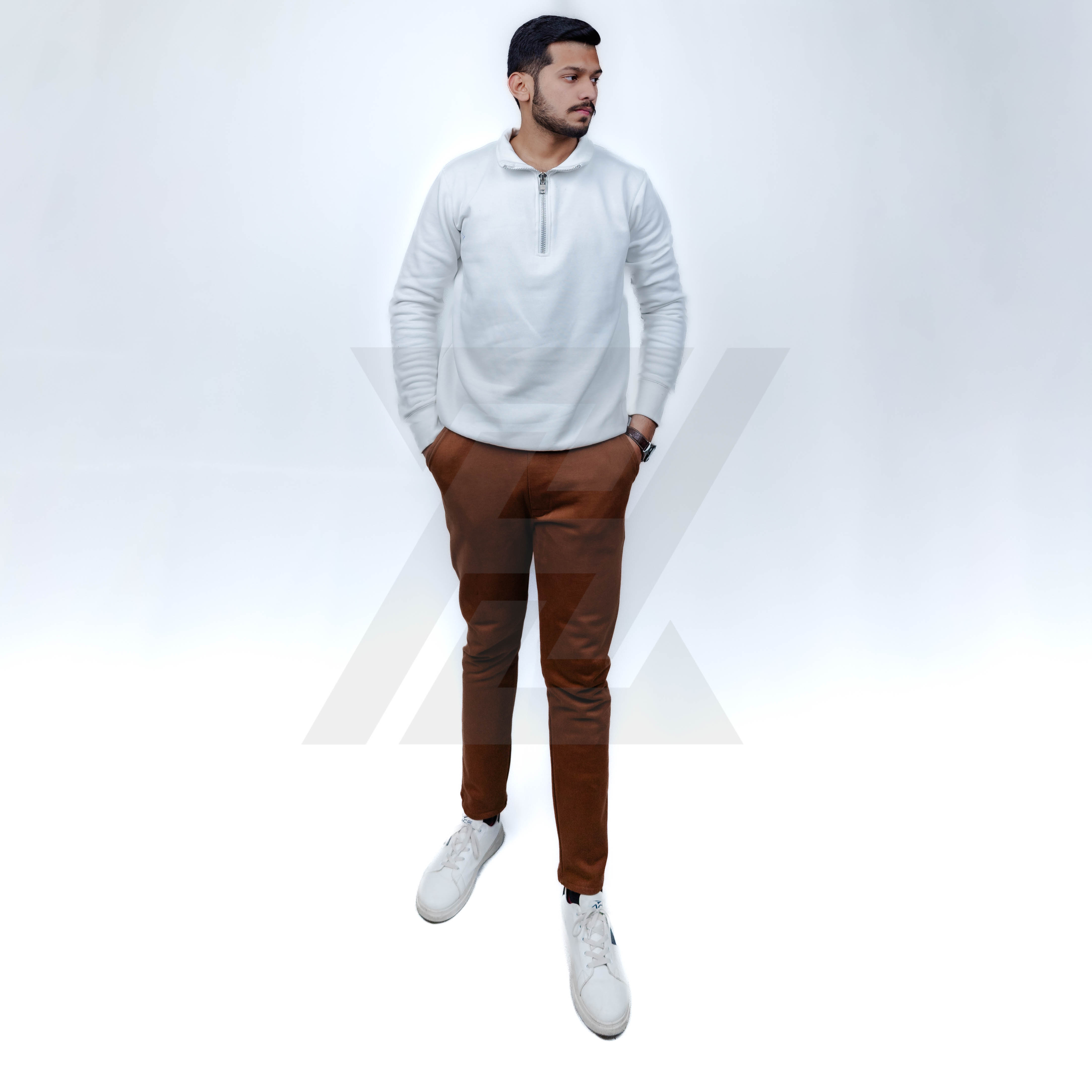 White Neck Zipper