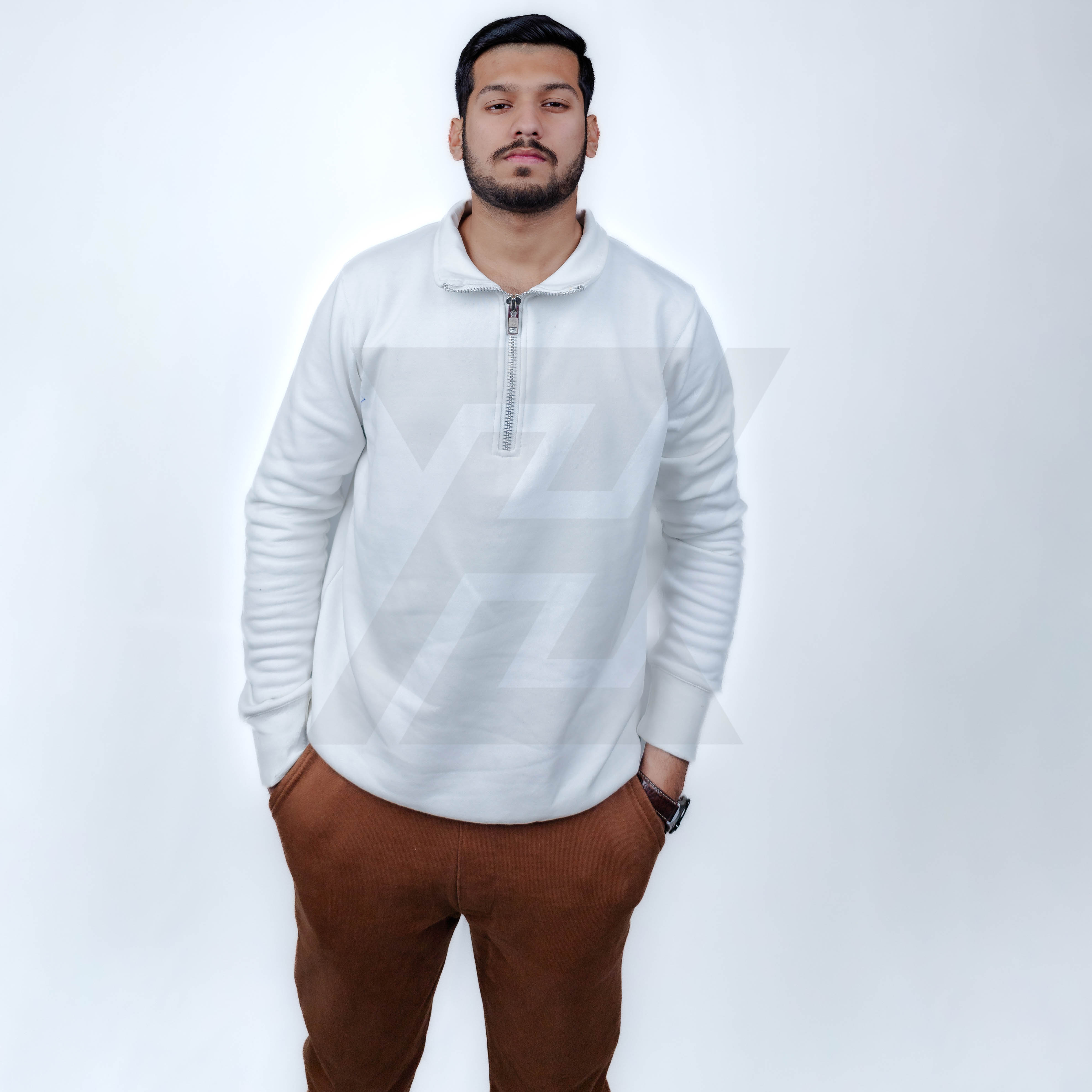 White Neck Zipper