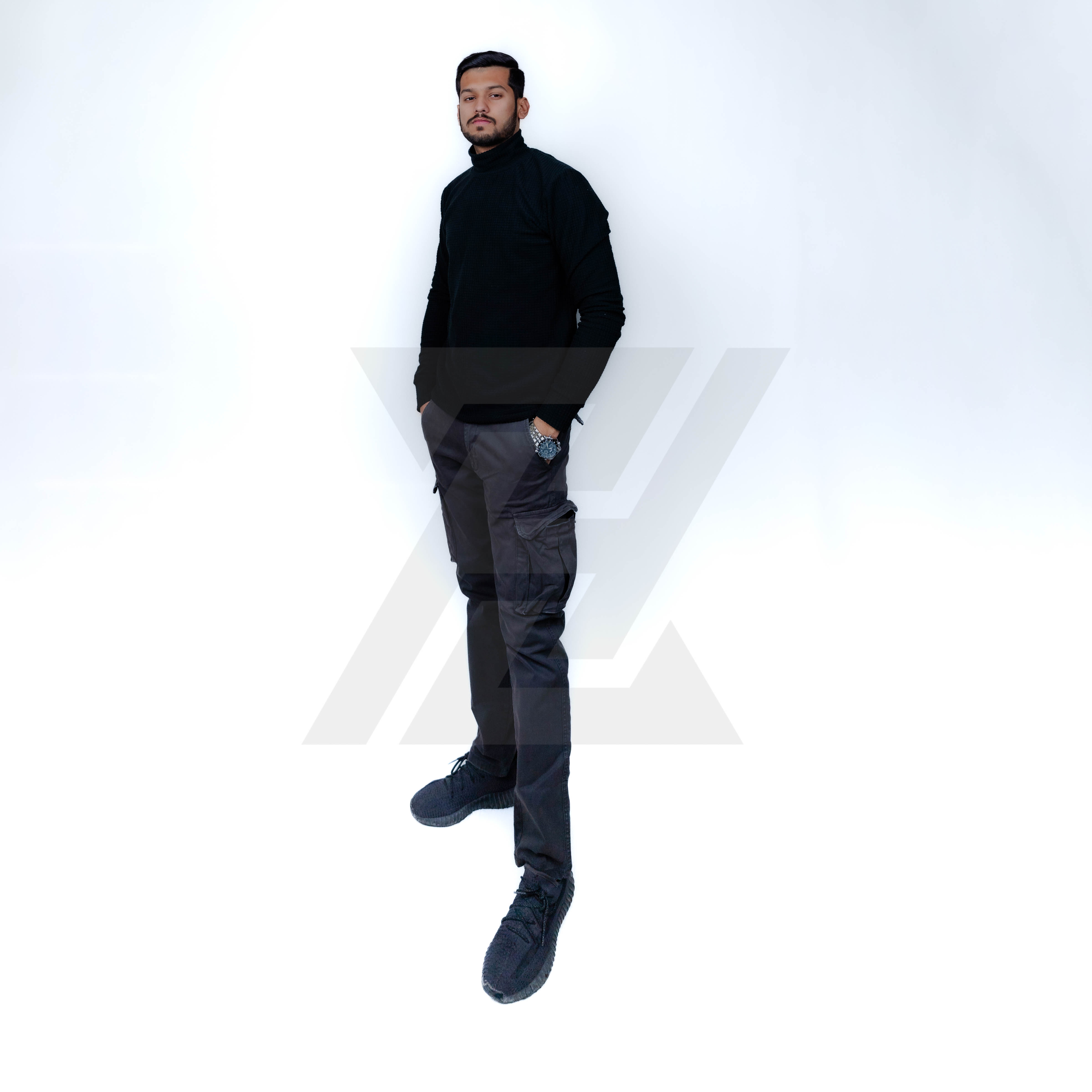Check Fleece Turtle Neck