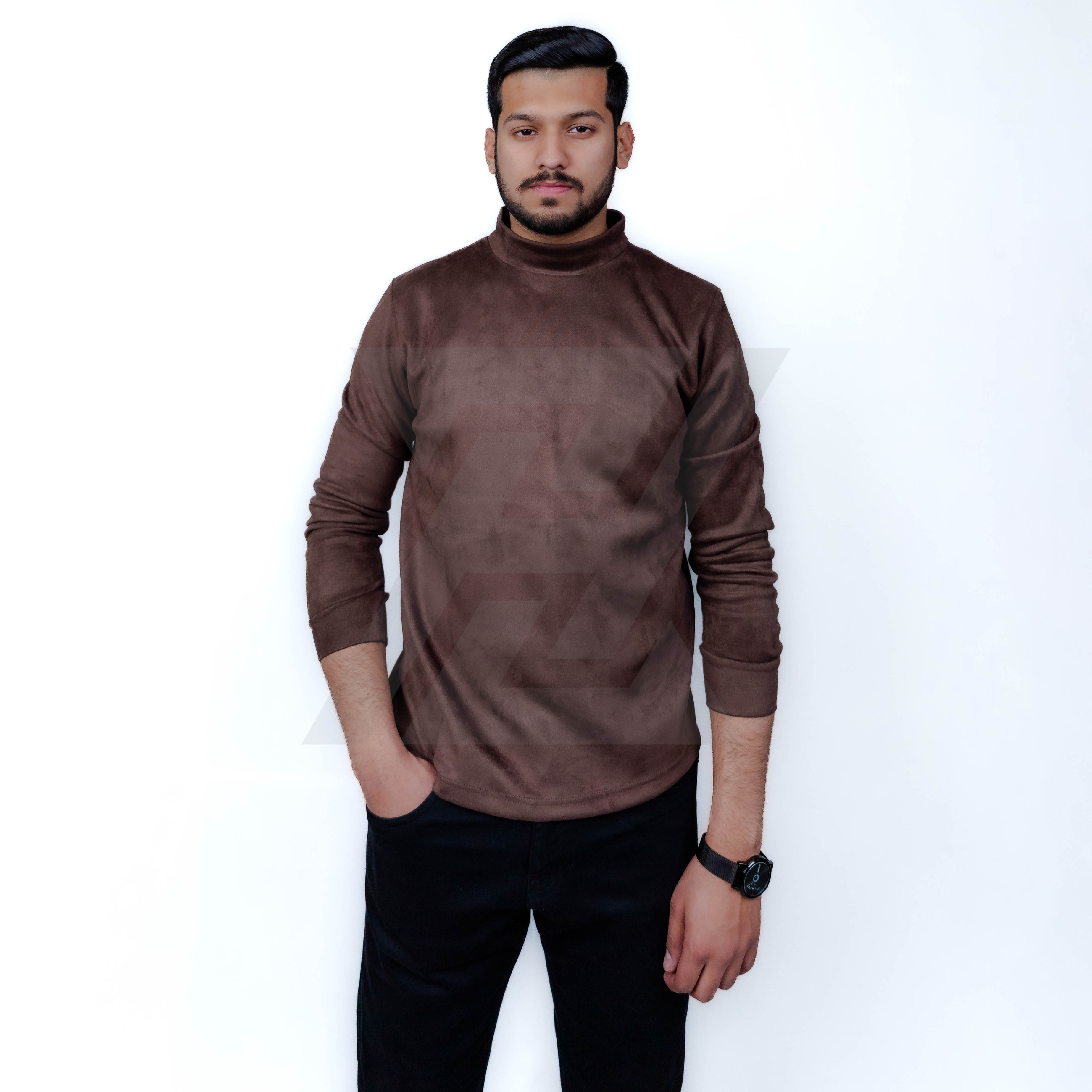Suede Mock Neck