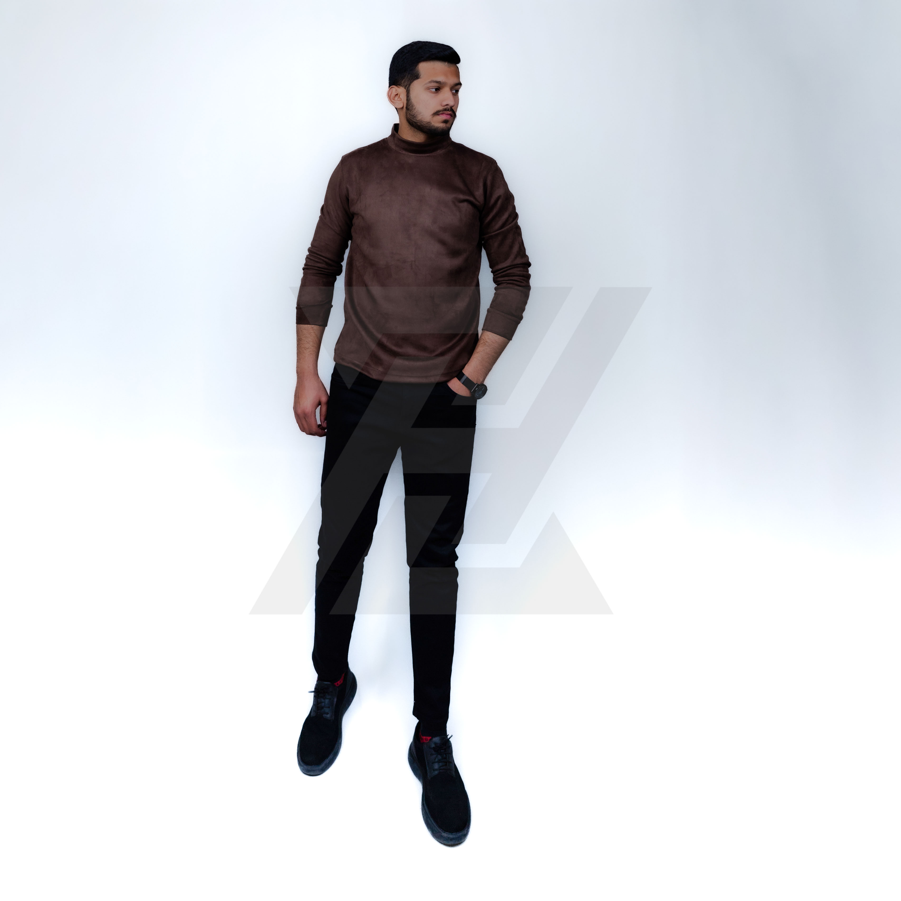 Suede Mock Neck