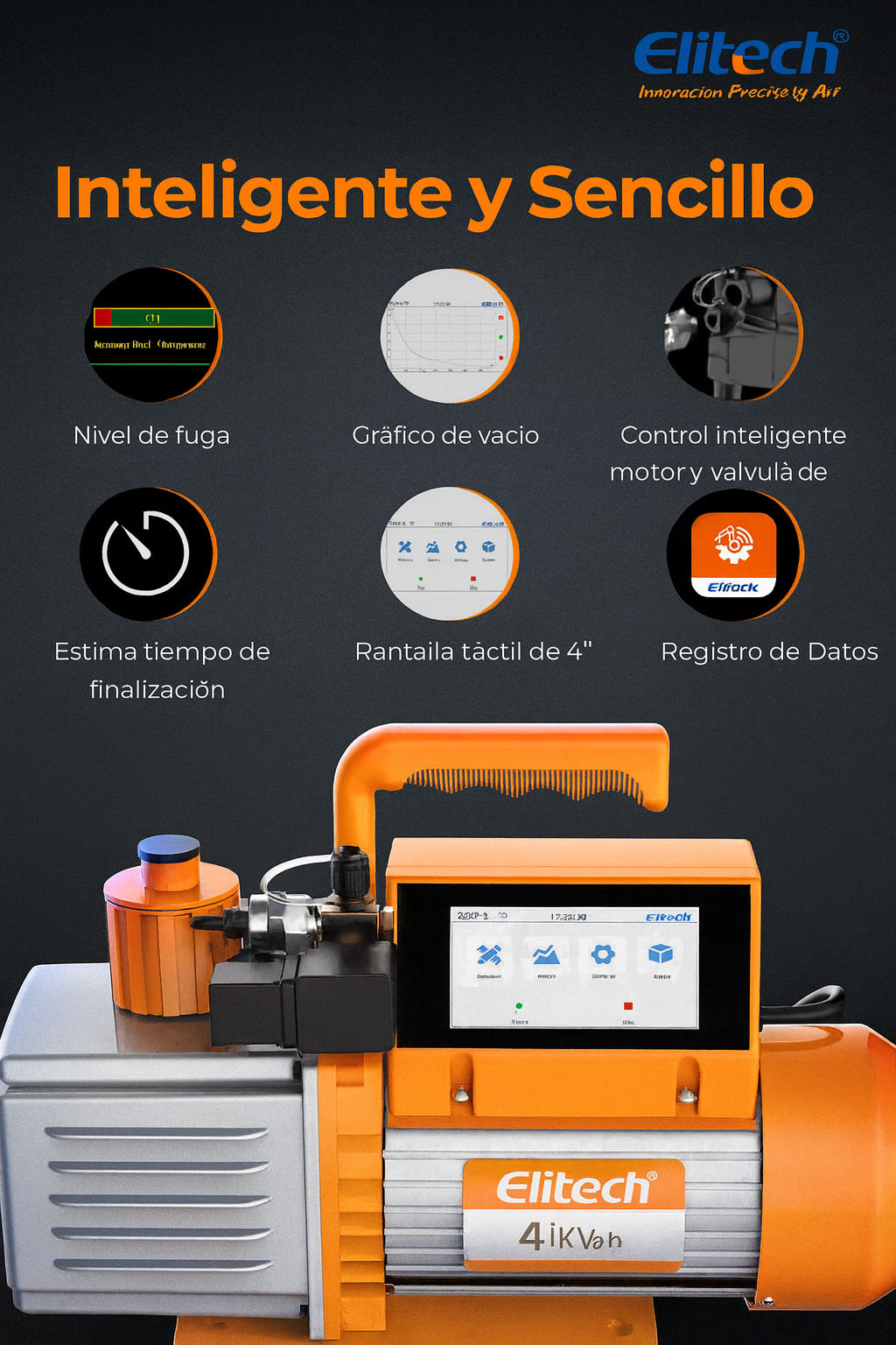 Bomba de vacío eléctrica, 9 cfm, 110 VV