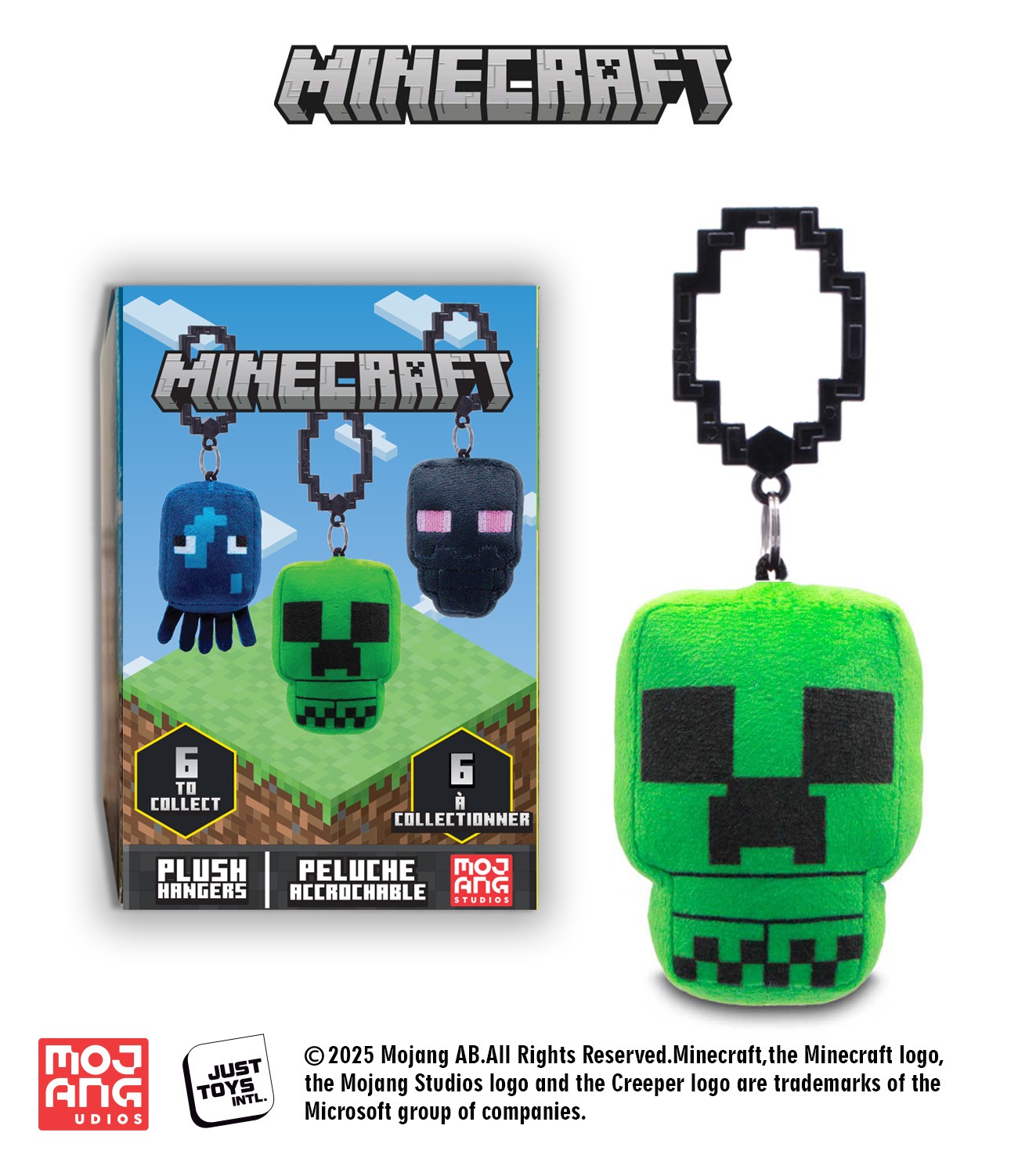 Licensed Minecraft Plush Backpack Hanger - Blind Box