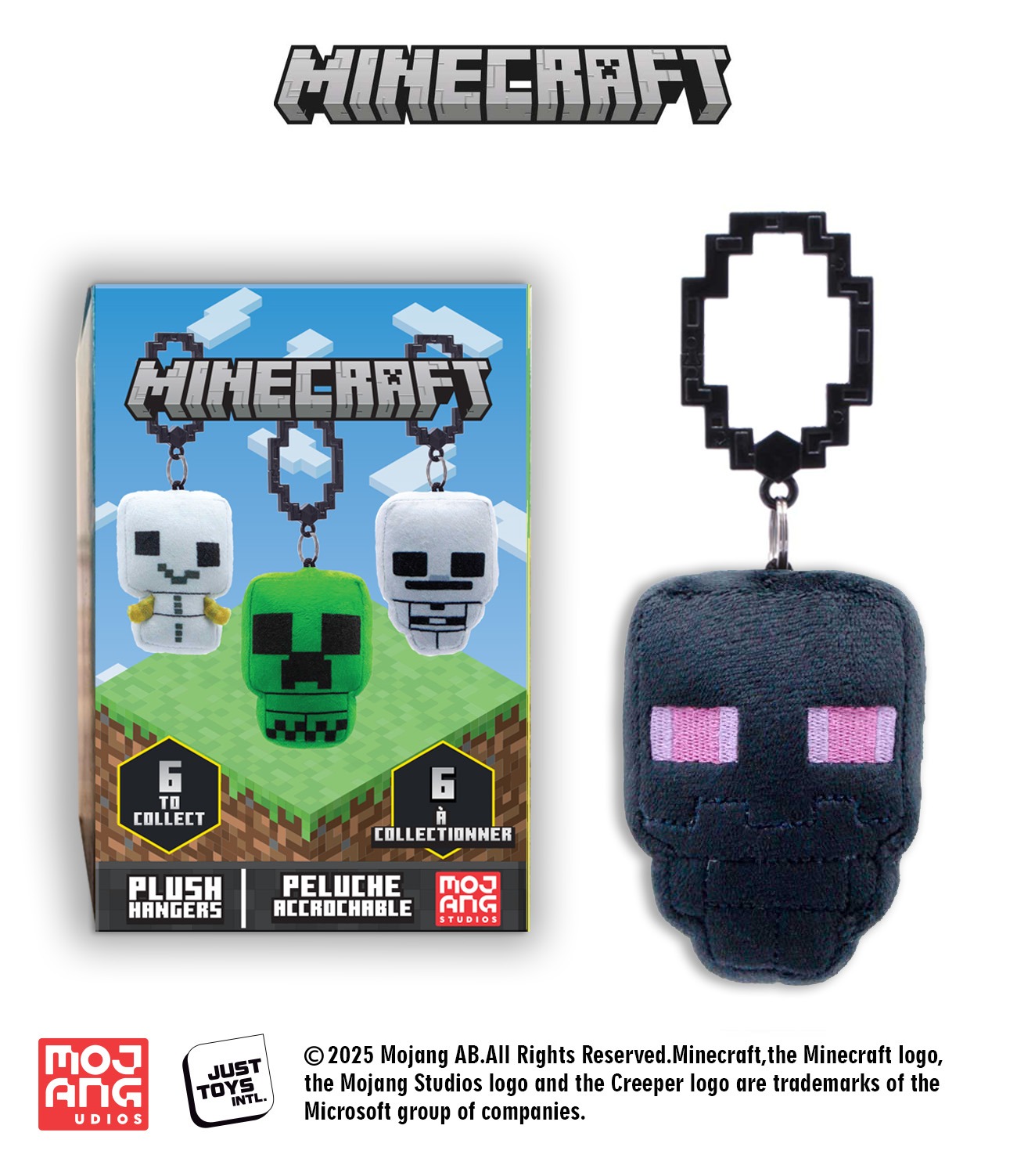 Licensed Minecraft Plush Backpack Hanger - Blind Box