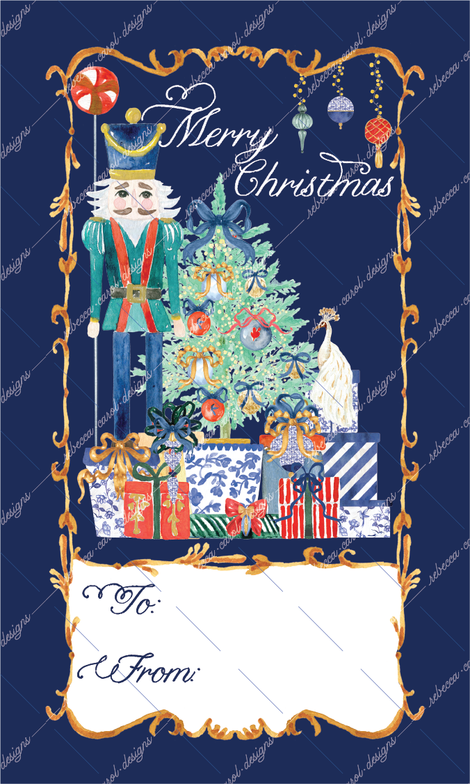 Christmas Gift Tag-The Nutcracker Red, Blue & Teal