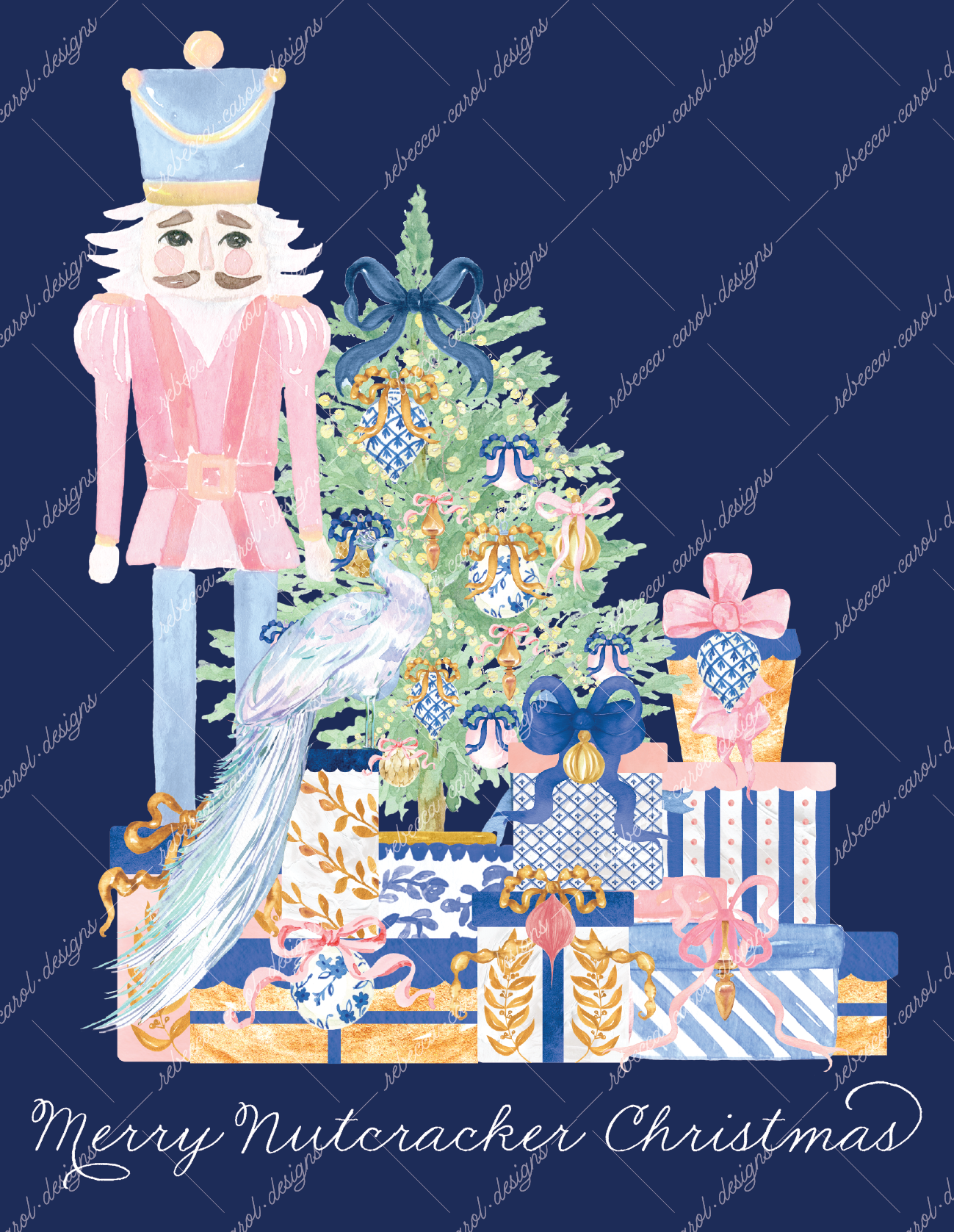 Holiday Card-The Nutcracker Pink & Blue-2