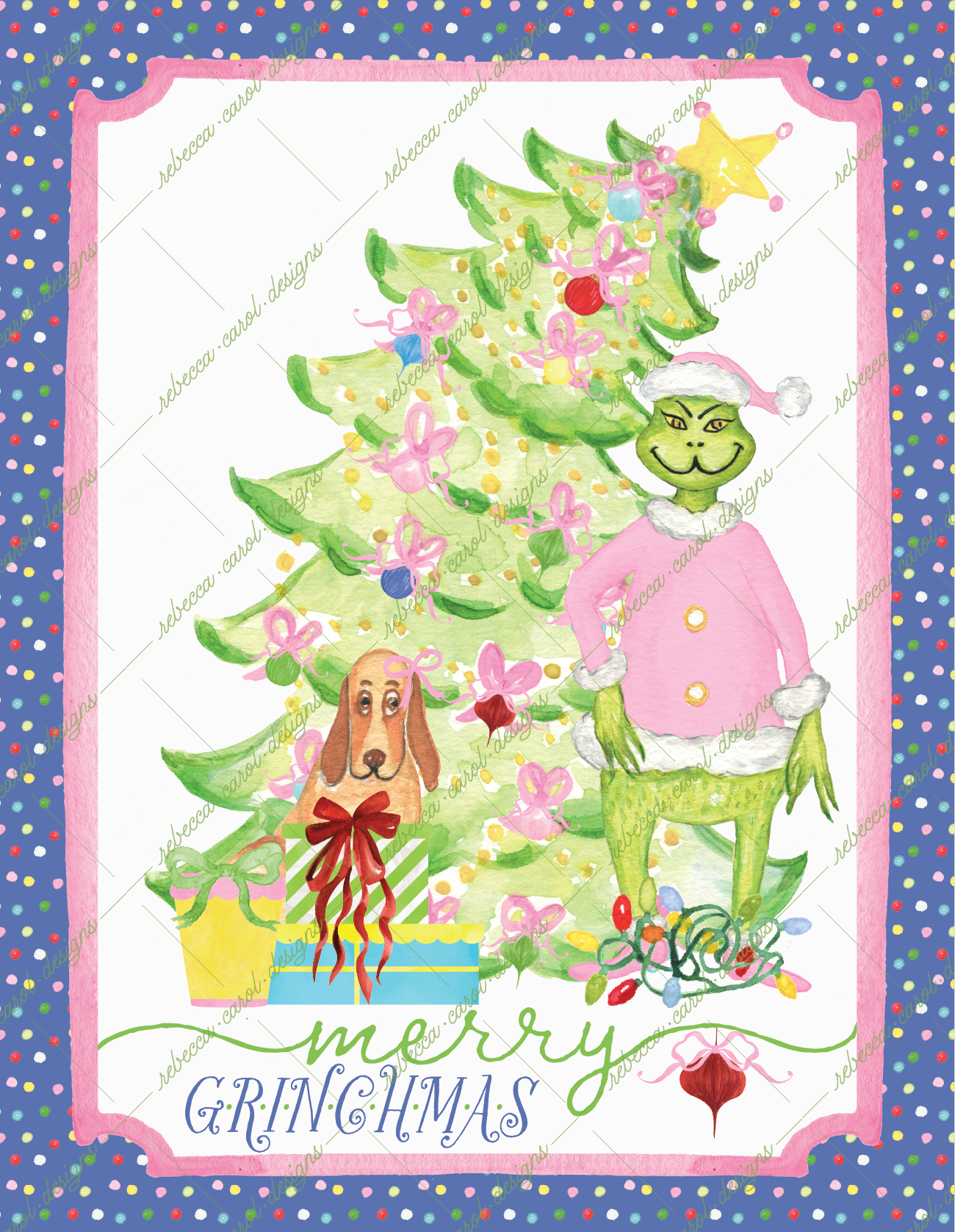 Holiday Card-The Grinch Pink-2