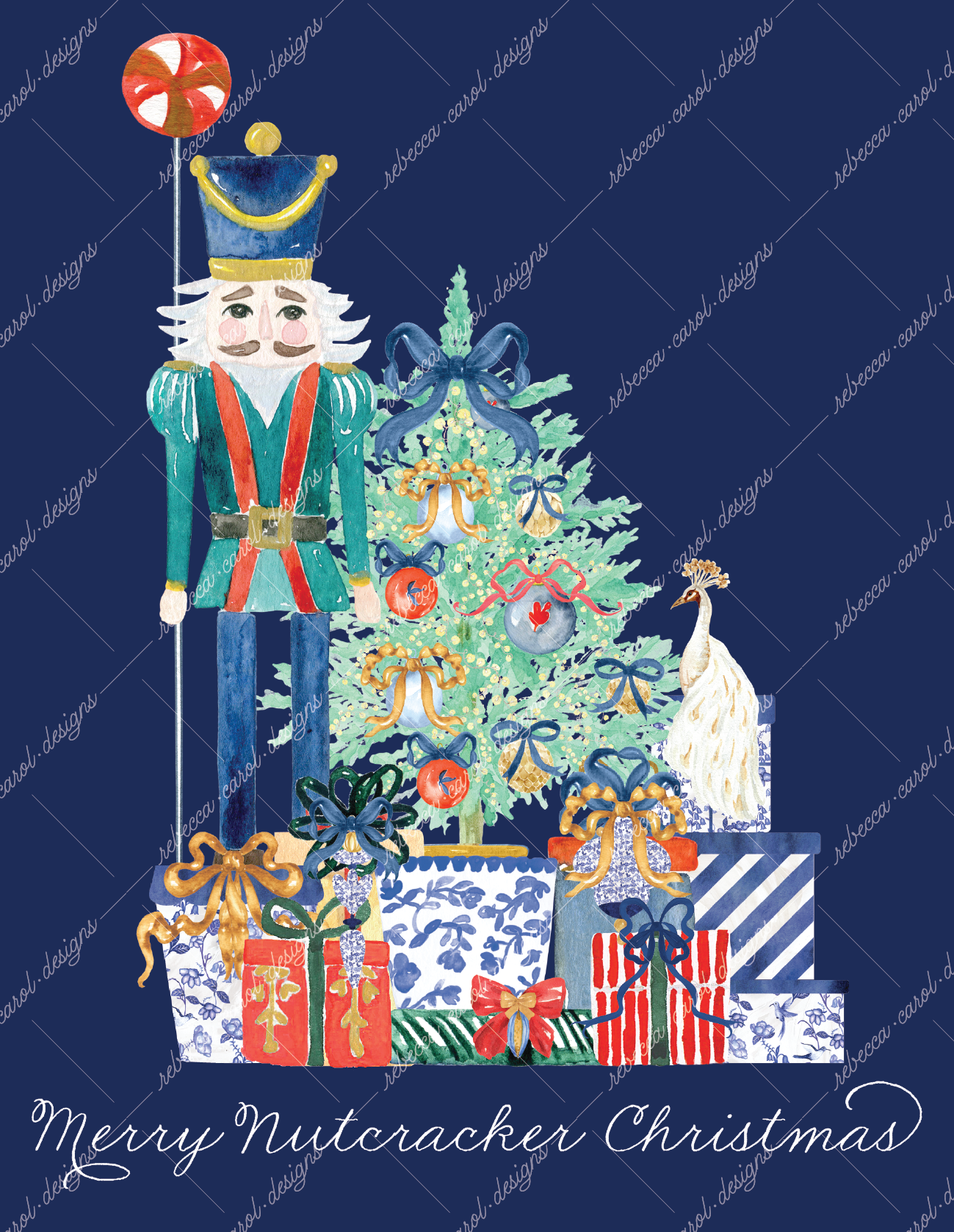 Holiday Card-The Nutcracker Red, Blue & Teal-2