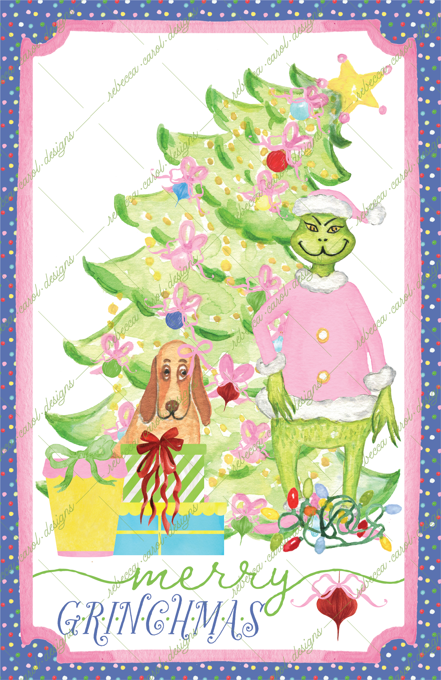 Holiday Card-The Grinch Pink-1