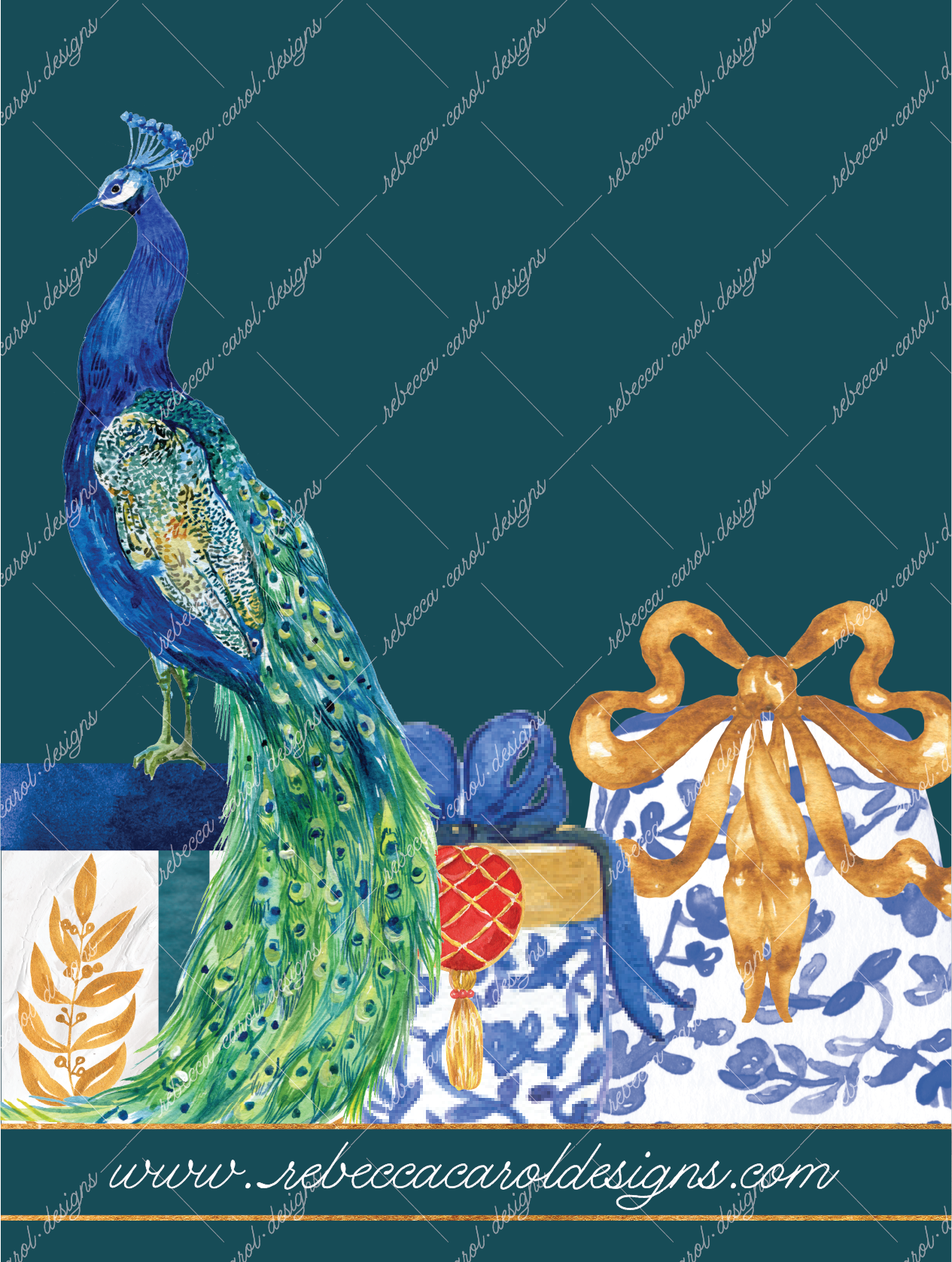 Holiday Card-The Nutcracker Blue Chinoiserie-2