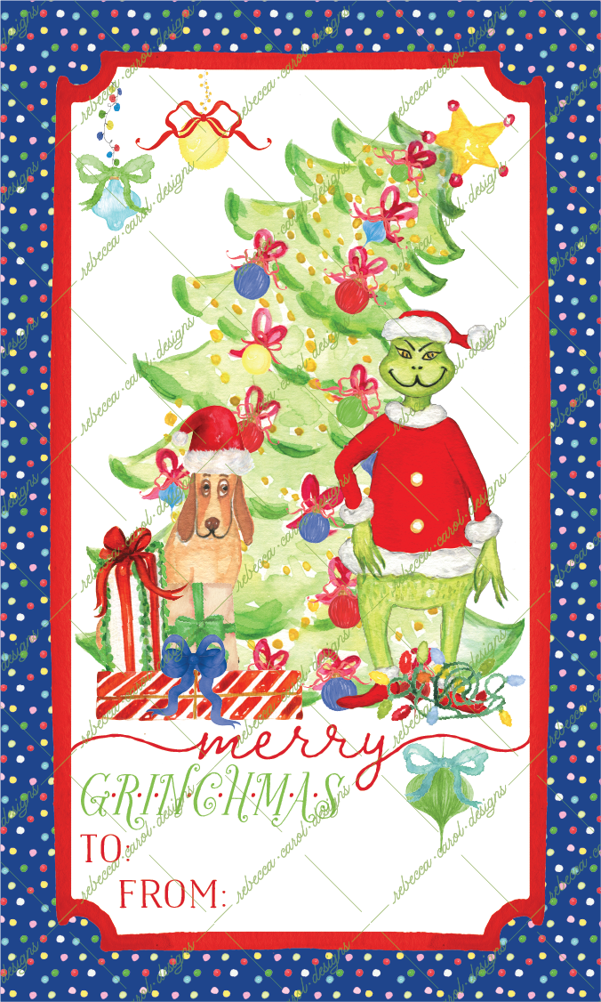 Christmas Gift Tag-The Grinch Red