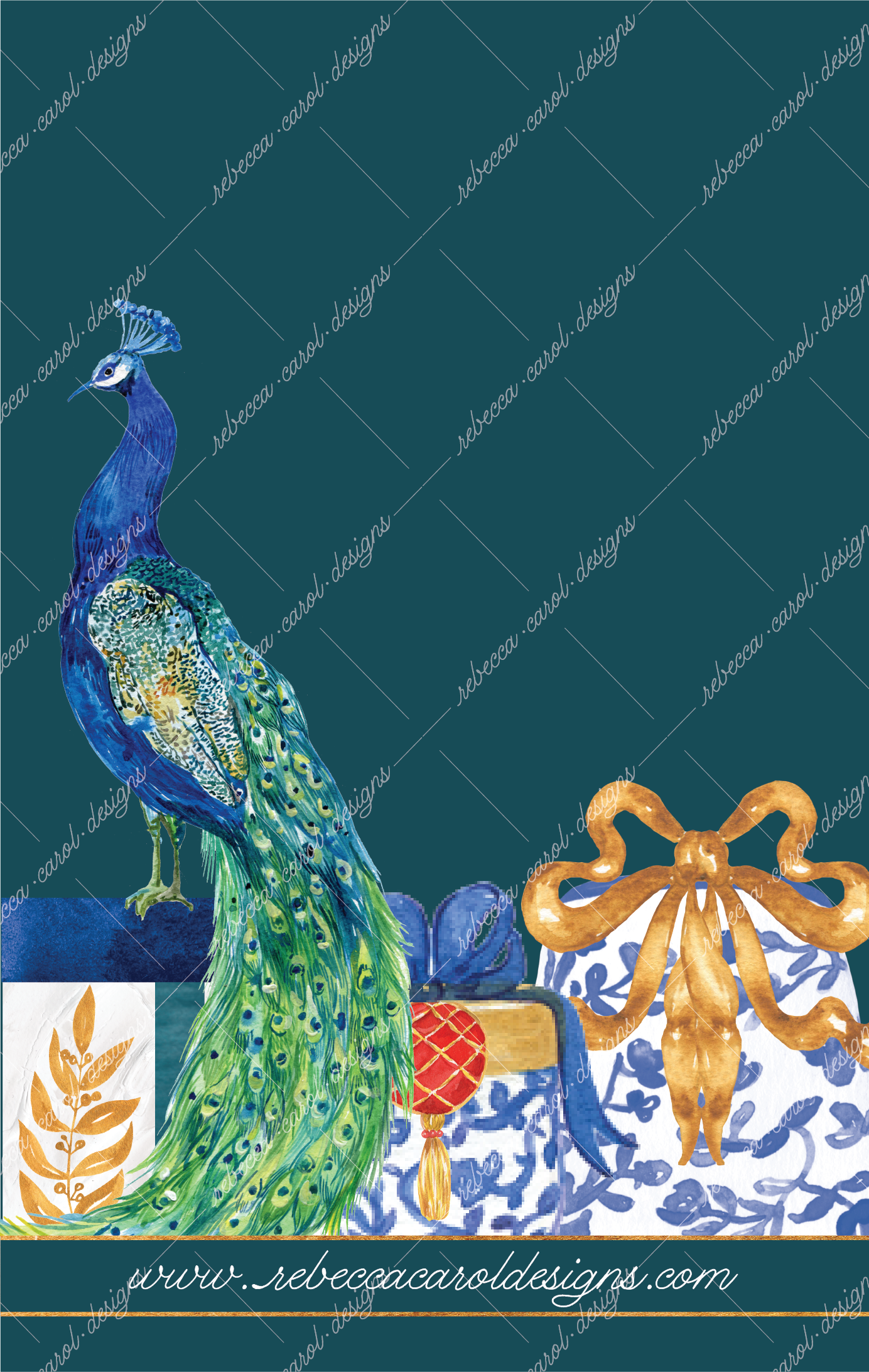 Holiday Card-The Nutcracker Blue Chinoiserie-1