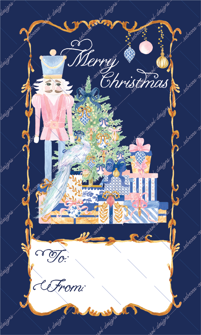 Christmas Gift Tag-The Nutcracker Pink & Blue