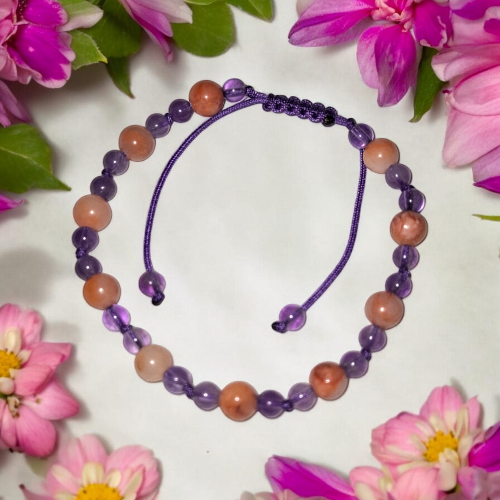 Améthyste et aventurine rose