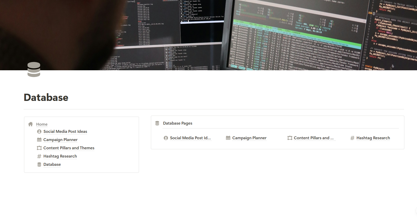 Content Planner Notion Template