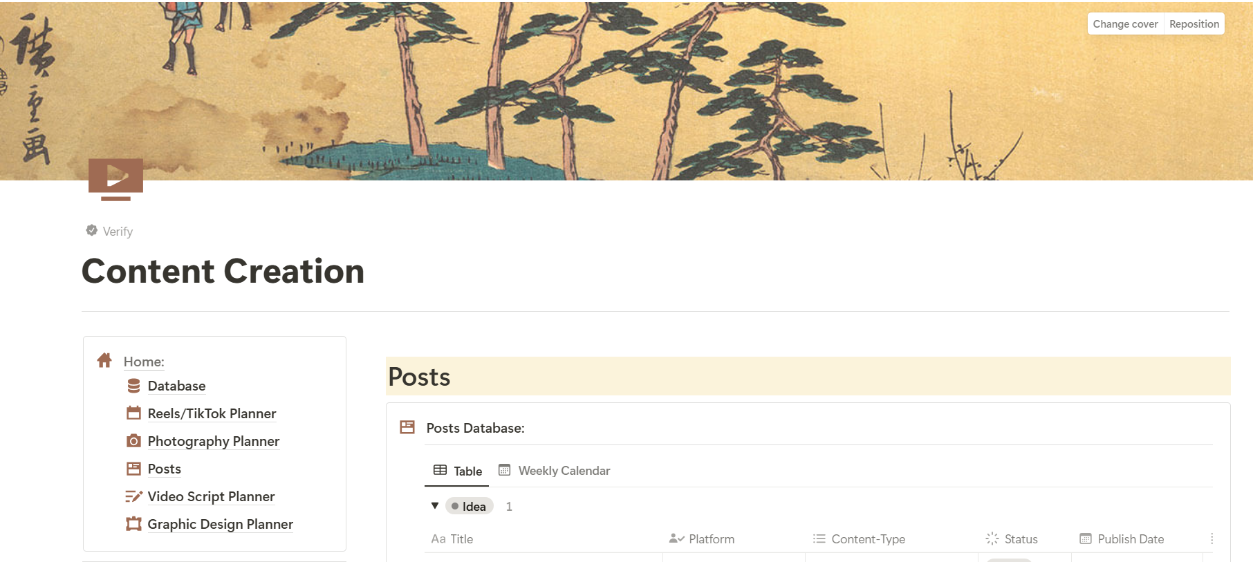 Content Creation Notion Template