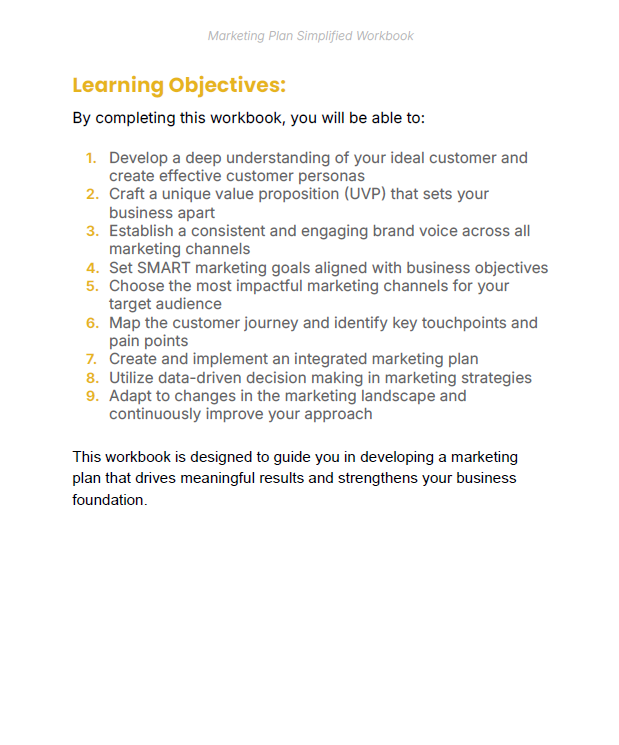 Marketing Plan Simplified