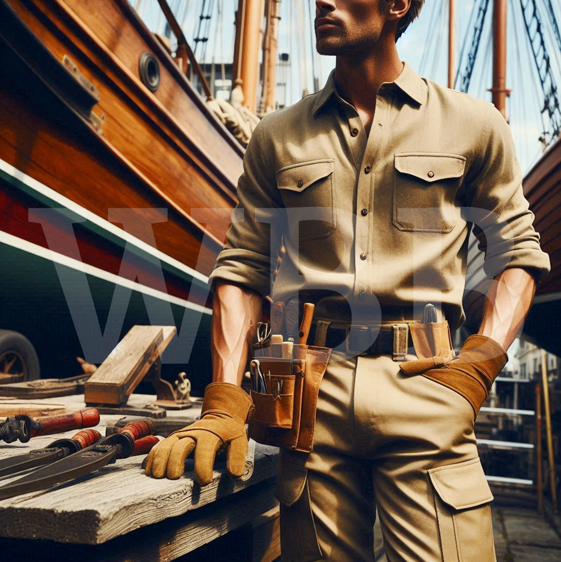 Conjunto Jaleco e Calça em Brim com Ombreira, Cotoveleira e Joelheira Acolchoada WBB Masculino