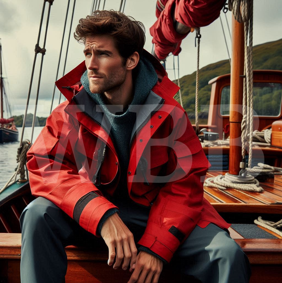 Jaqueta Náutica Impermeável com Forro Suspenso Respirável WBB e detalhes em Led Unissex