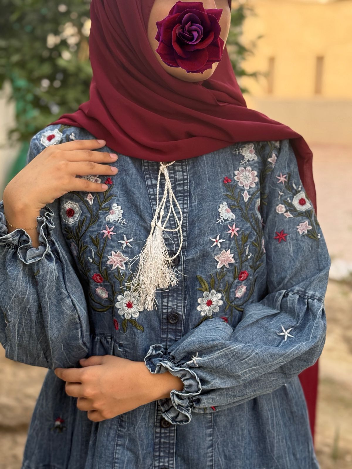 💙 Indigo Tale 💙Embroidered Denim Frock