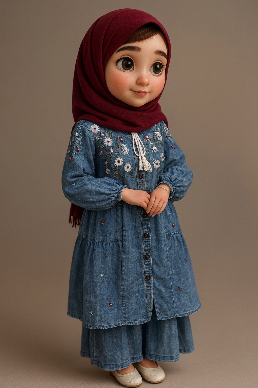 💙 Indigo Tale 💙Embroidered Denim Frock