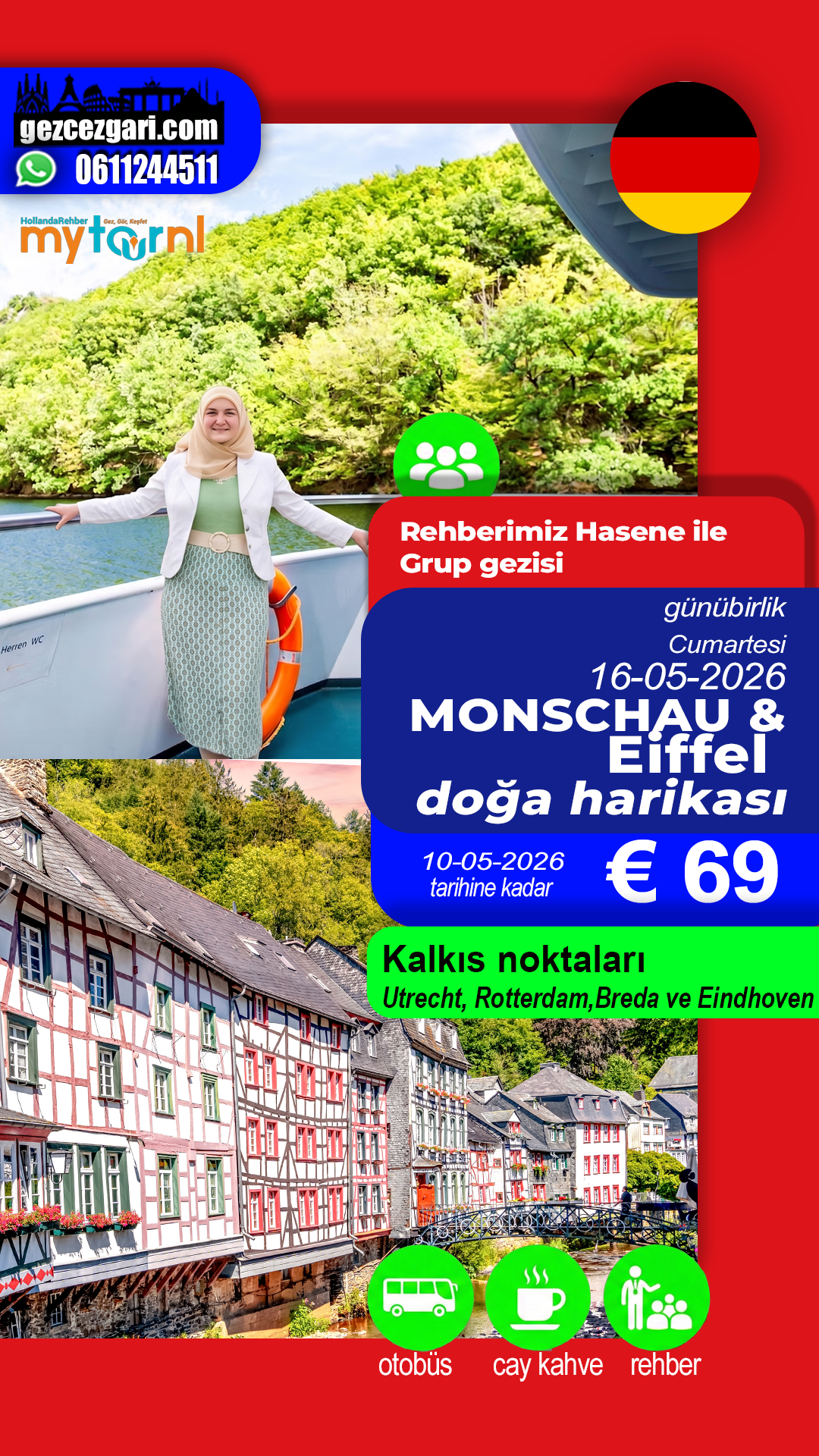  Monschau  & Eiffel Doga harikası 16-05-2026