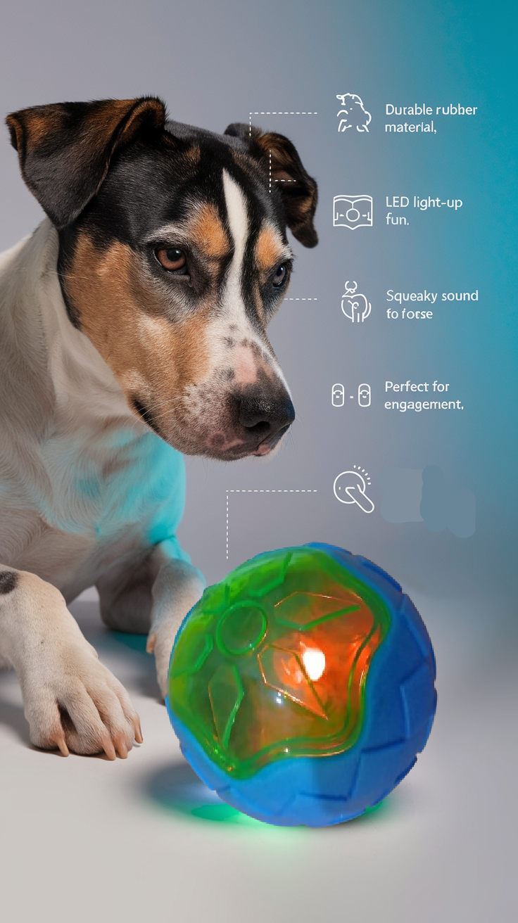 GlowPup LED Ball – Light-Up, Squeaky, Bouncy Fun for Dogs