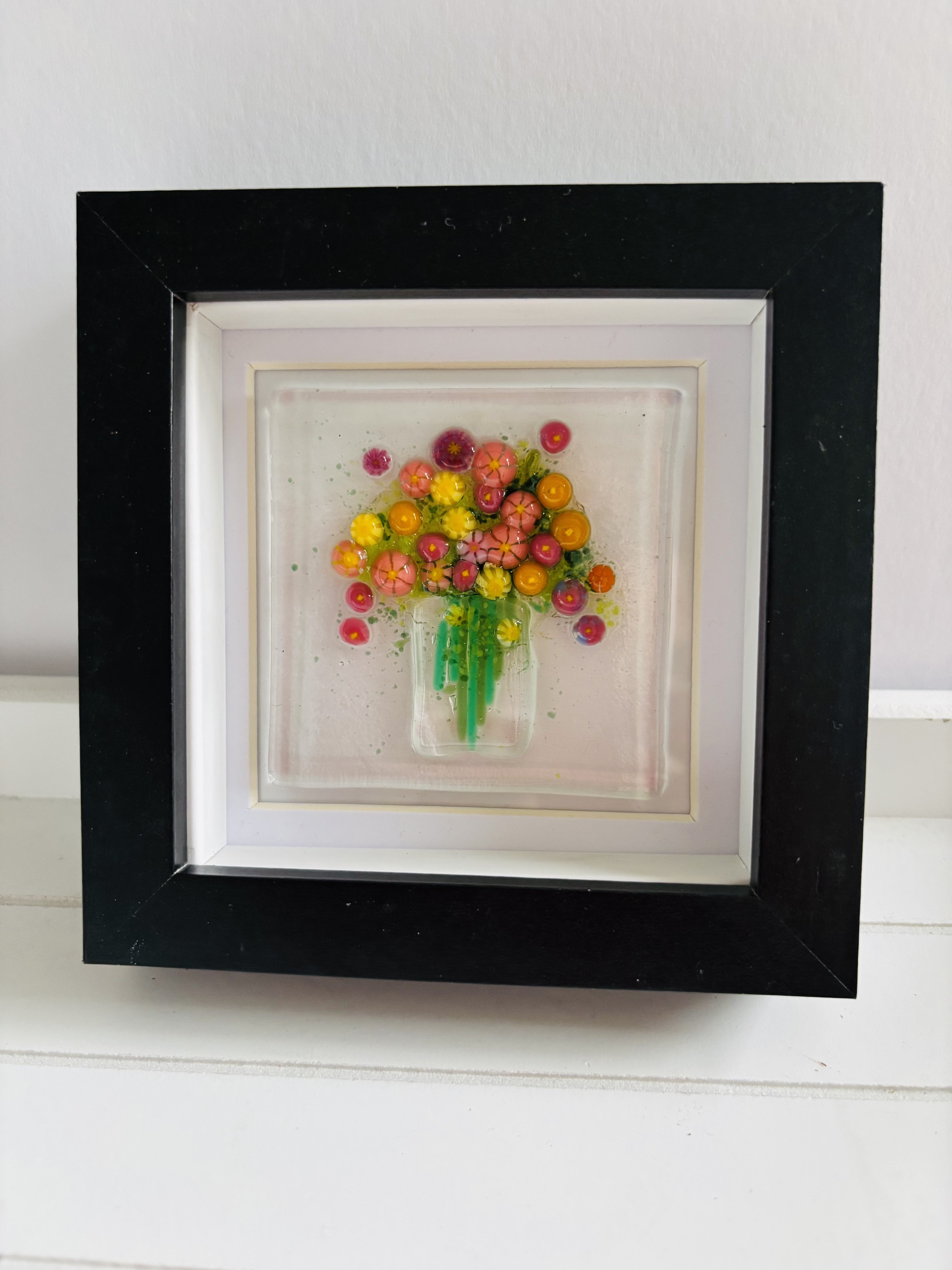 Framed Flower Vase - pink/orange