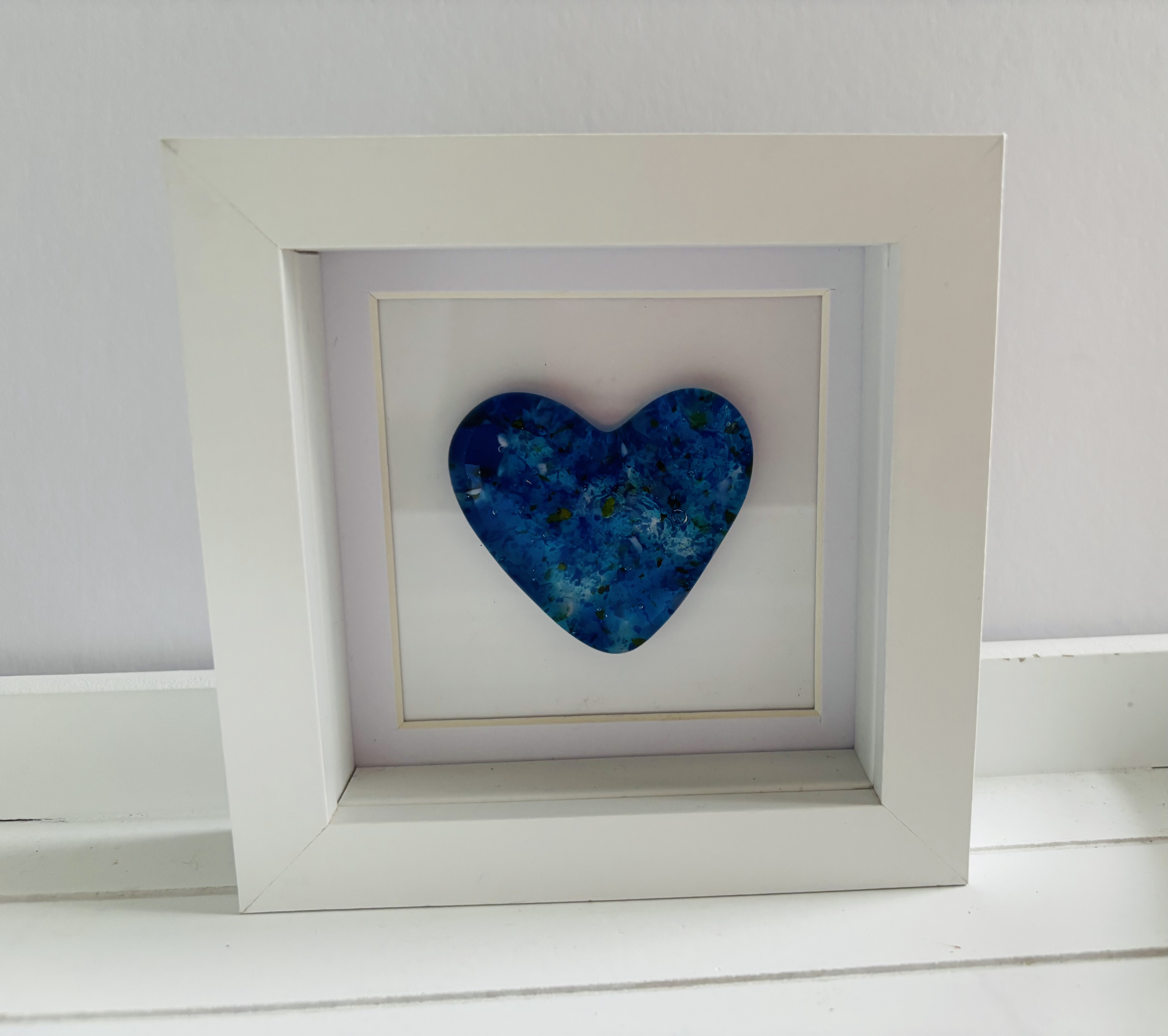 Framed Blue Heart Art
