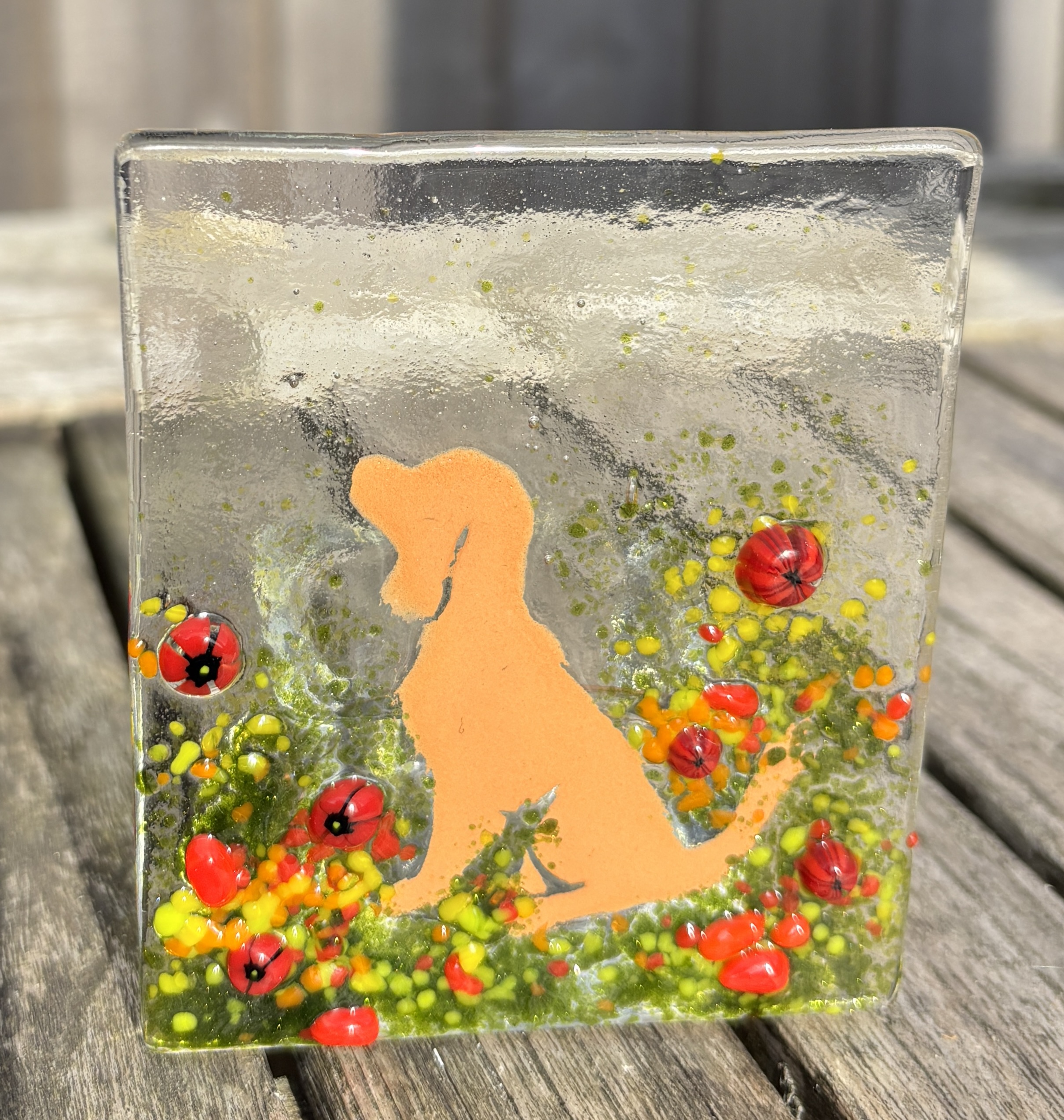Golden Retriever Dog Silhouette tea light holder 