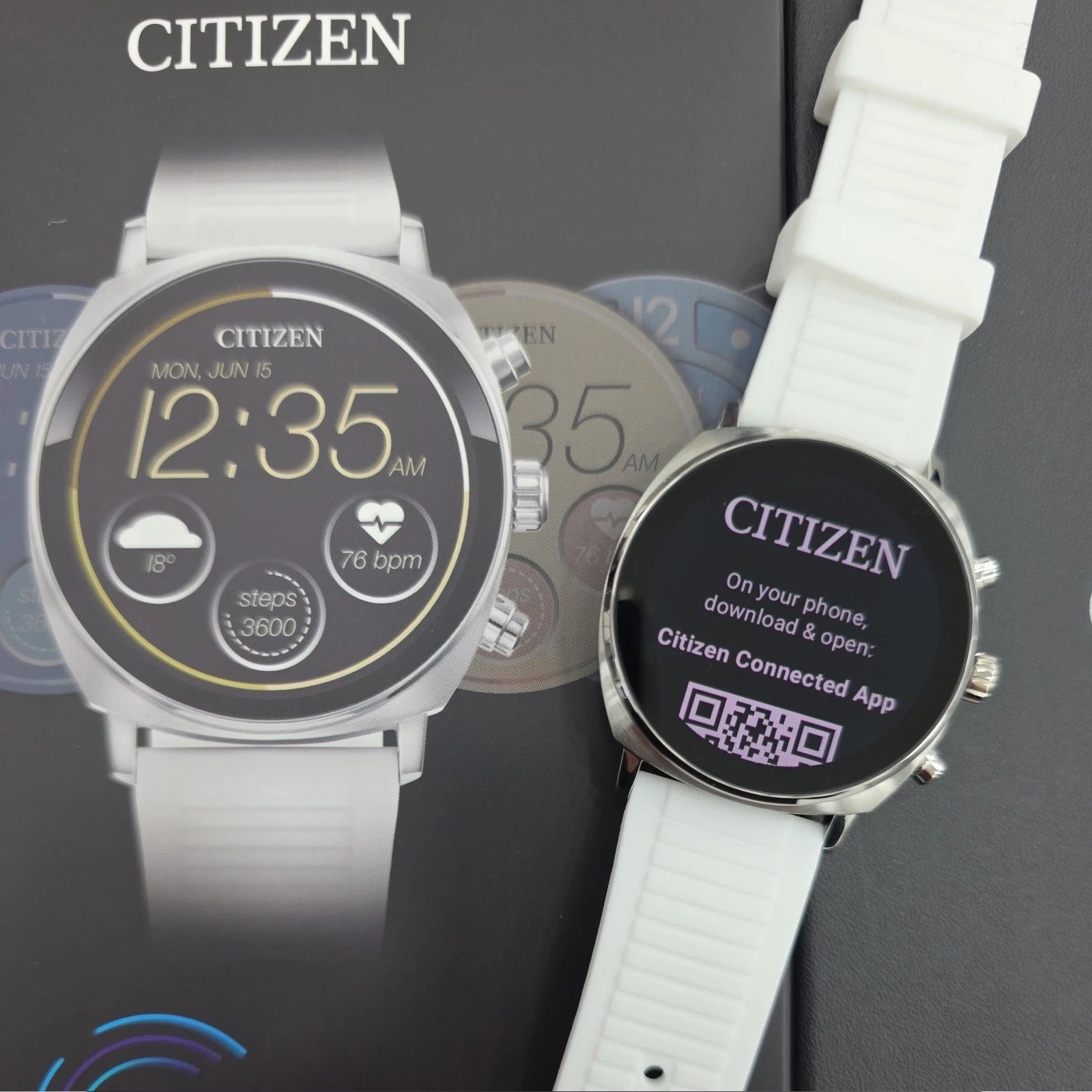 Citizen CZ Smart Unisex Stainless Steel with White Silicone Strap 44mm