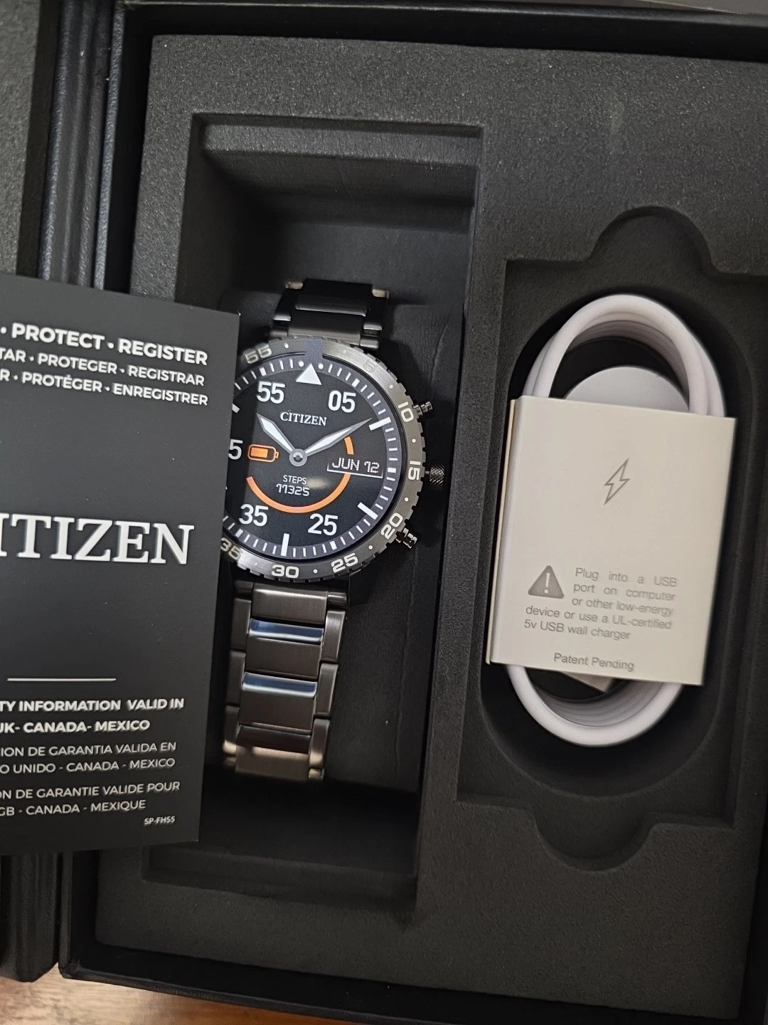 Citizen Cz Smart Watch Black Stanliess Steel 44mm 