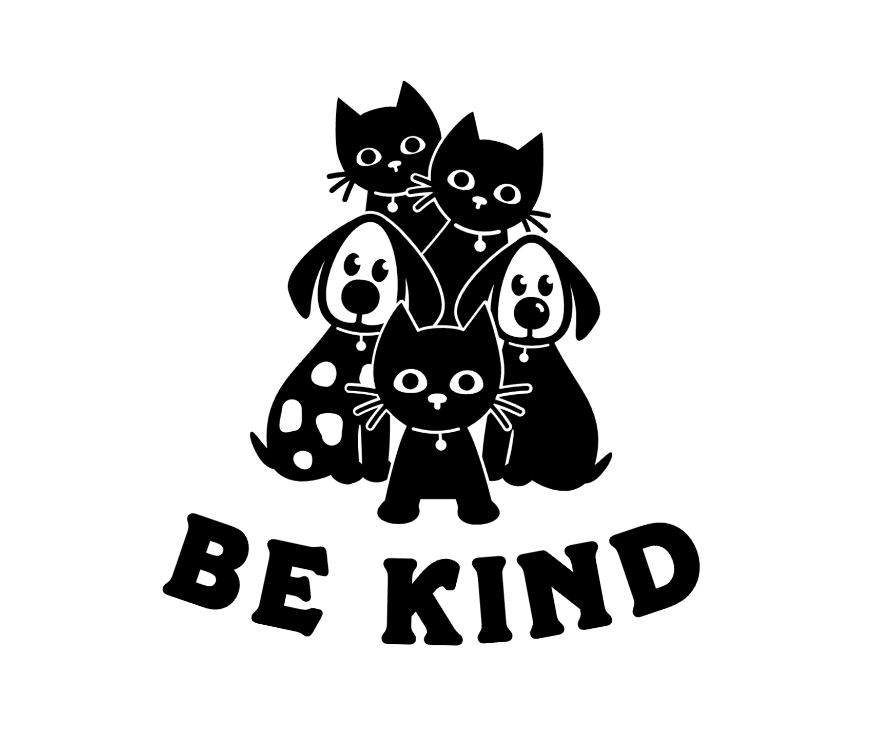"Be Kind" with 2 Dogs and 3 Cats Collection