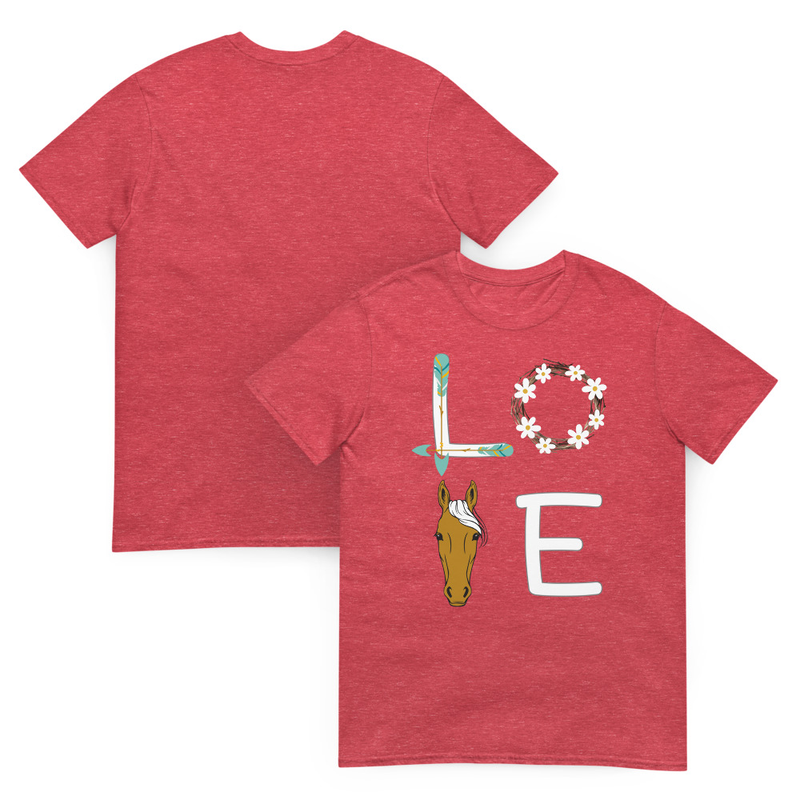 LOVE arrow wreath horse - Short-Sleeve Unisex T-Shirt