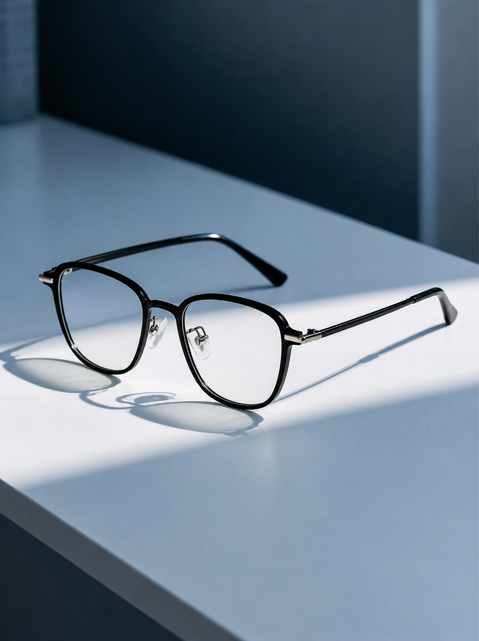 Geometric Optical Frame in Matte Black Metal (HC81006-C1)