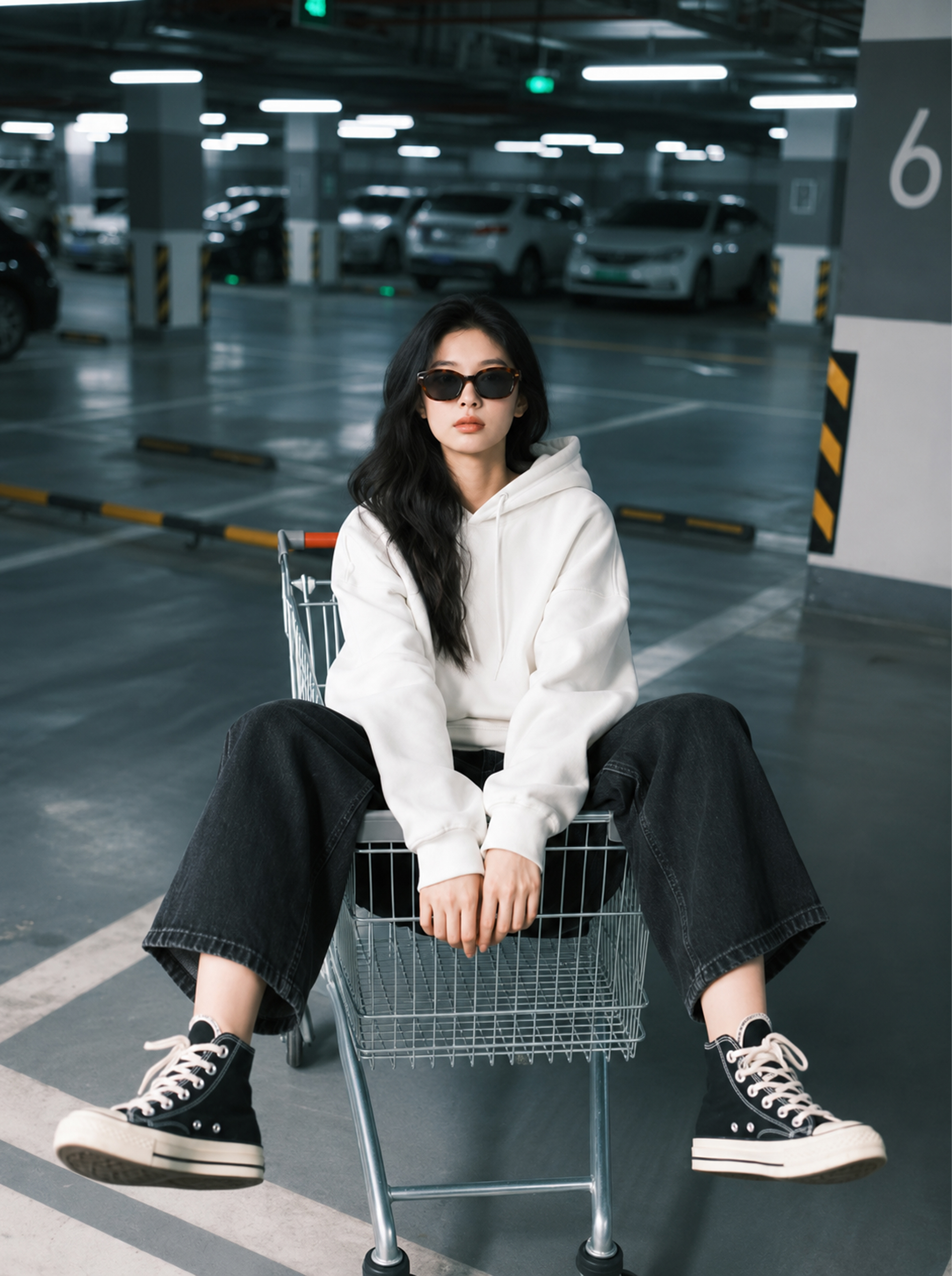 Rectangular Sunglasses in Transparent Smoke Acetate (HSB-611-C3)