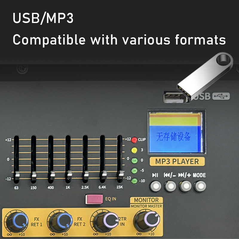 PM1202 Professional Amplifier and Mixing Console
