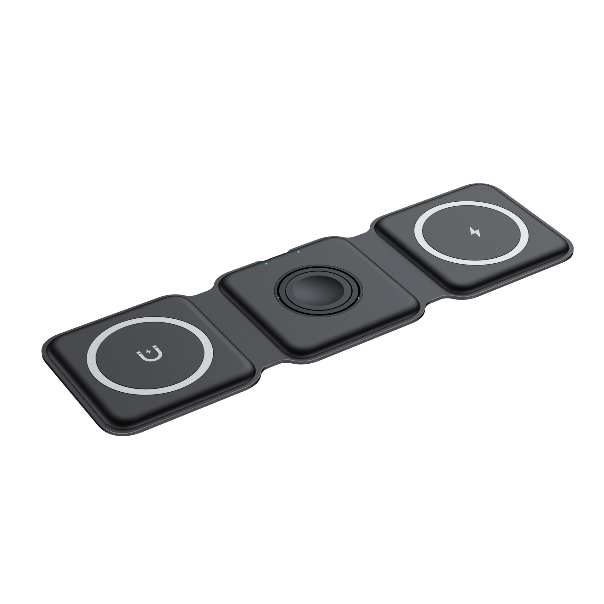 ​Ultra-Compact Foldable Charging Station: 15W Qi-Certified for Desk & Travel