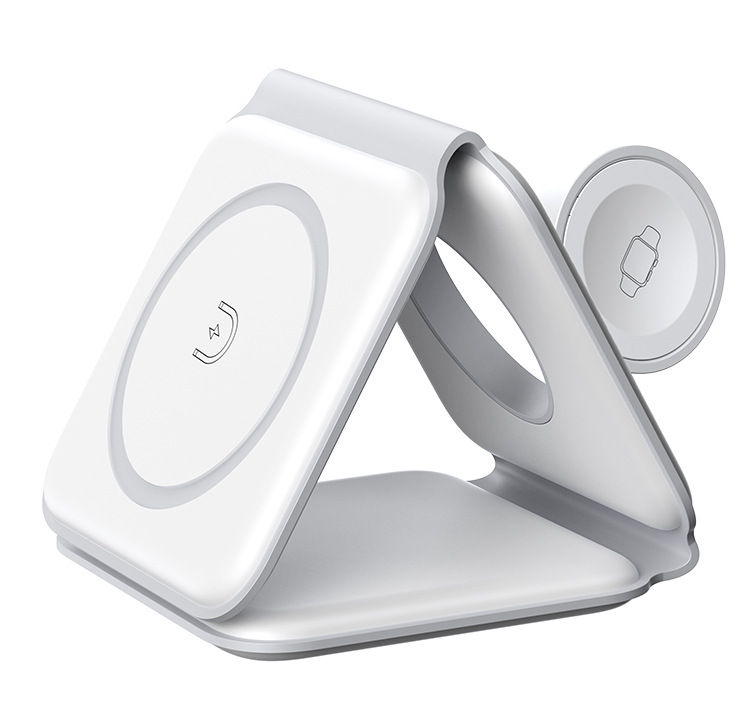​Ultra-Compact Foldable Charging Station: 15W Qi-Certified for Desk & Travel